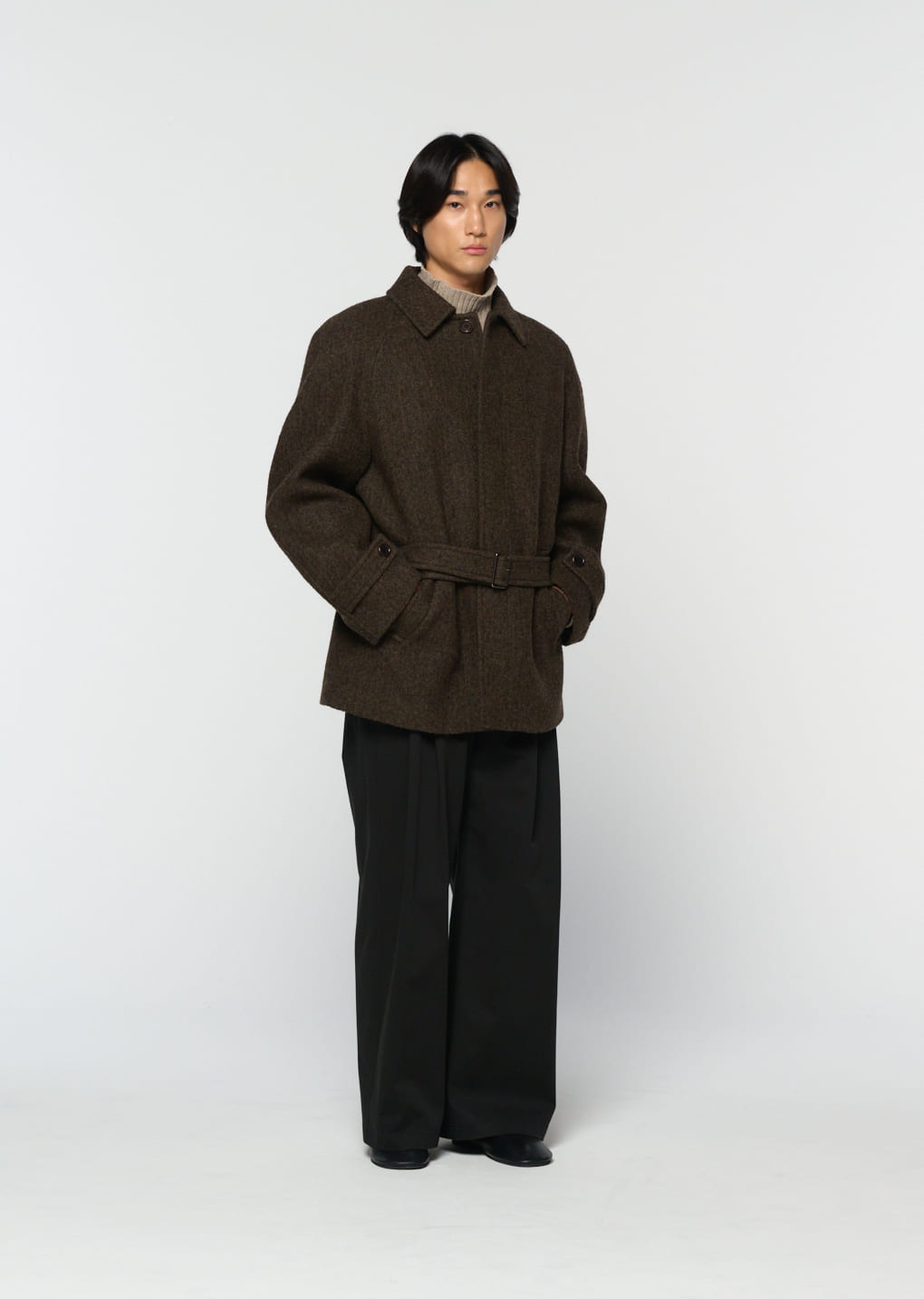 Amomento - belted mid coat (Khaki) product image 6 | TRAB K-Fashion Australia