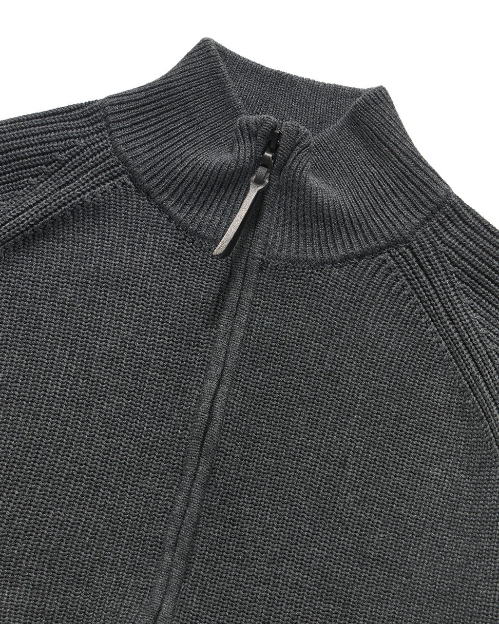 Eastlogue - Leather Patch Drivers Zip-up Knit (Melange Grey) product image 3 | TRAB K-Fashion Australia