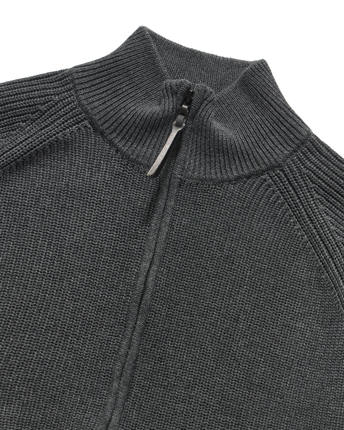 Eastlogue - Leather Patch Drivers Zip-up Knit (Melange Grey) product image 3 | TRAB K-Fashion Australia