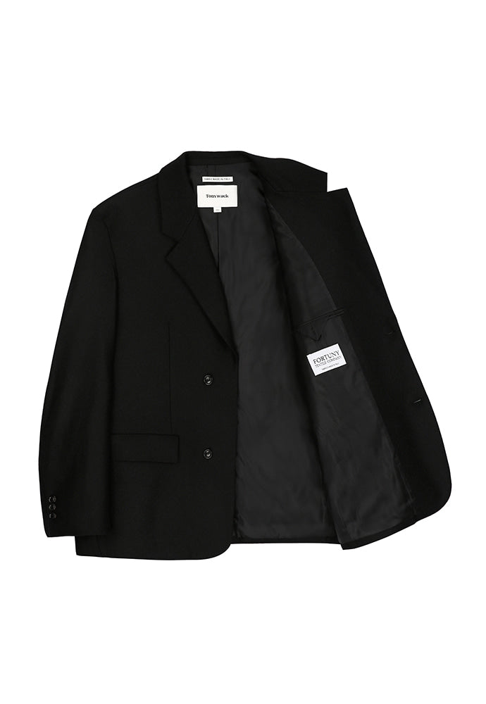 Tonywack - Italian Wool Flannel Twill Blazer (Italian Fabric) (Black) product image 8 | TRAB K-Fashion Australia