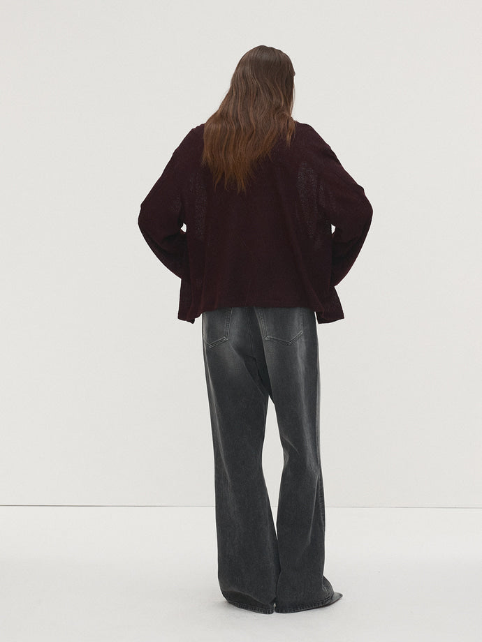 Tonywack - Textured Wool Sheer Button Blouson (Japanese Fabric) (Burnt Marron) product image 3 | TRAB K-Fashion Australia