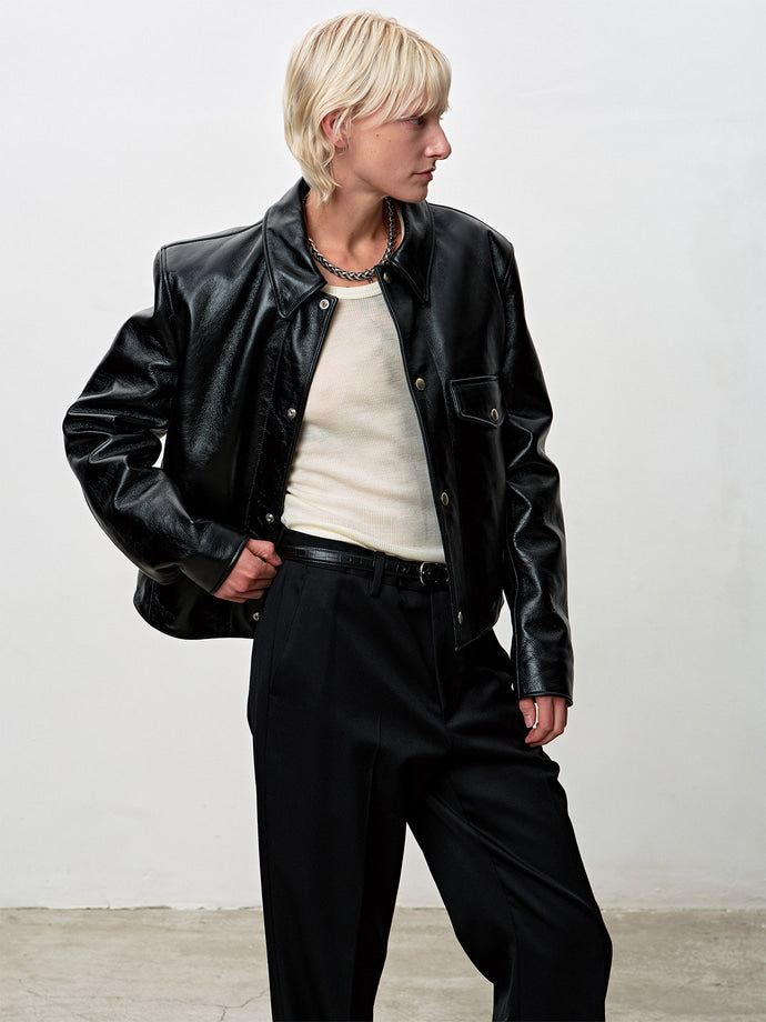 Tonywack - Leather Biker Short Blouson (Black) product image 6 | TRAB K-Fashion Australia