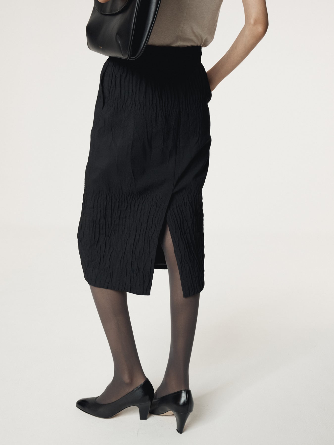 Recto - Wave Jacquard Banding Skirt (Black) product image 9 | TRAB K-Fashion Australia
