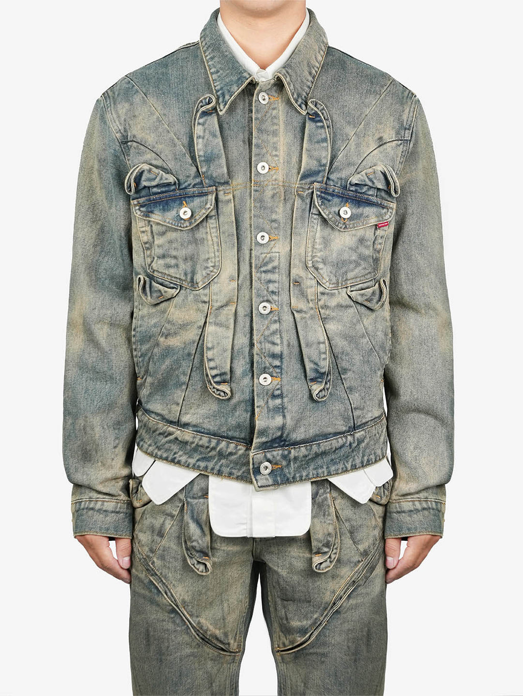 Juntae Kim - Gathered Denim Jacket (OC2) product image 1 | TRAB K-Fashion Australia