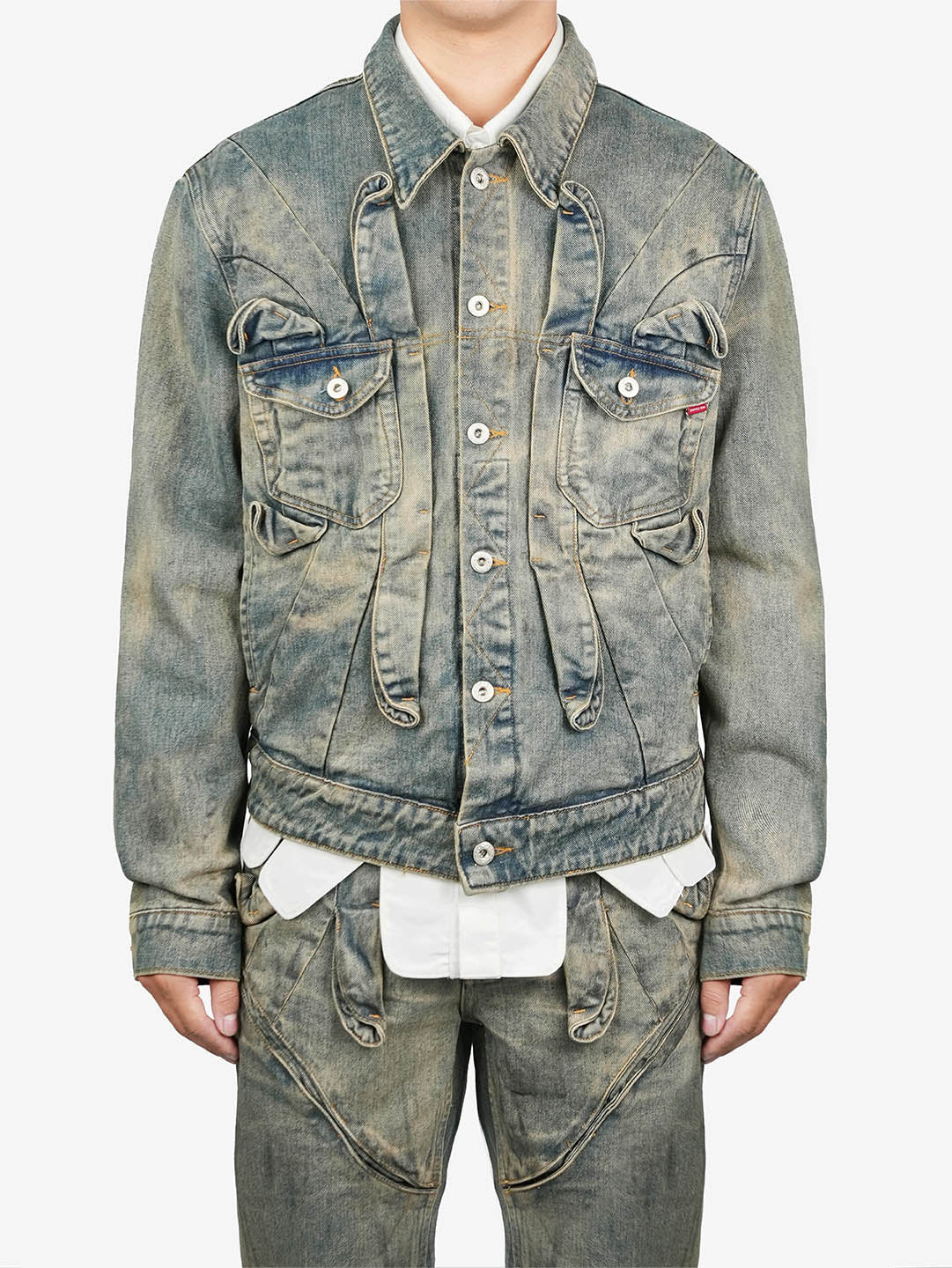 Juntae Kim - Gathered Denim Jacket (OC2) product image 1 | TRAB K-Fashion Australia
