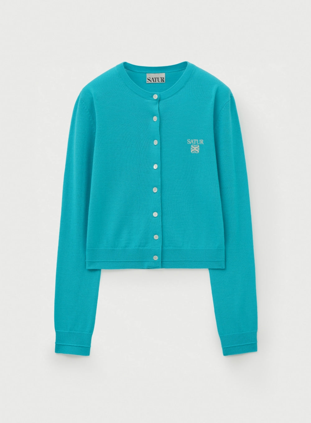 Satur - [RIIZE's Pick] (W) Loren Basic Crewneck Fine Cardigan (Blue) product image 1 | TRAB K-Fashion Australia