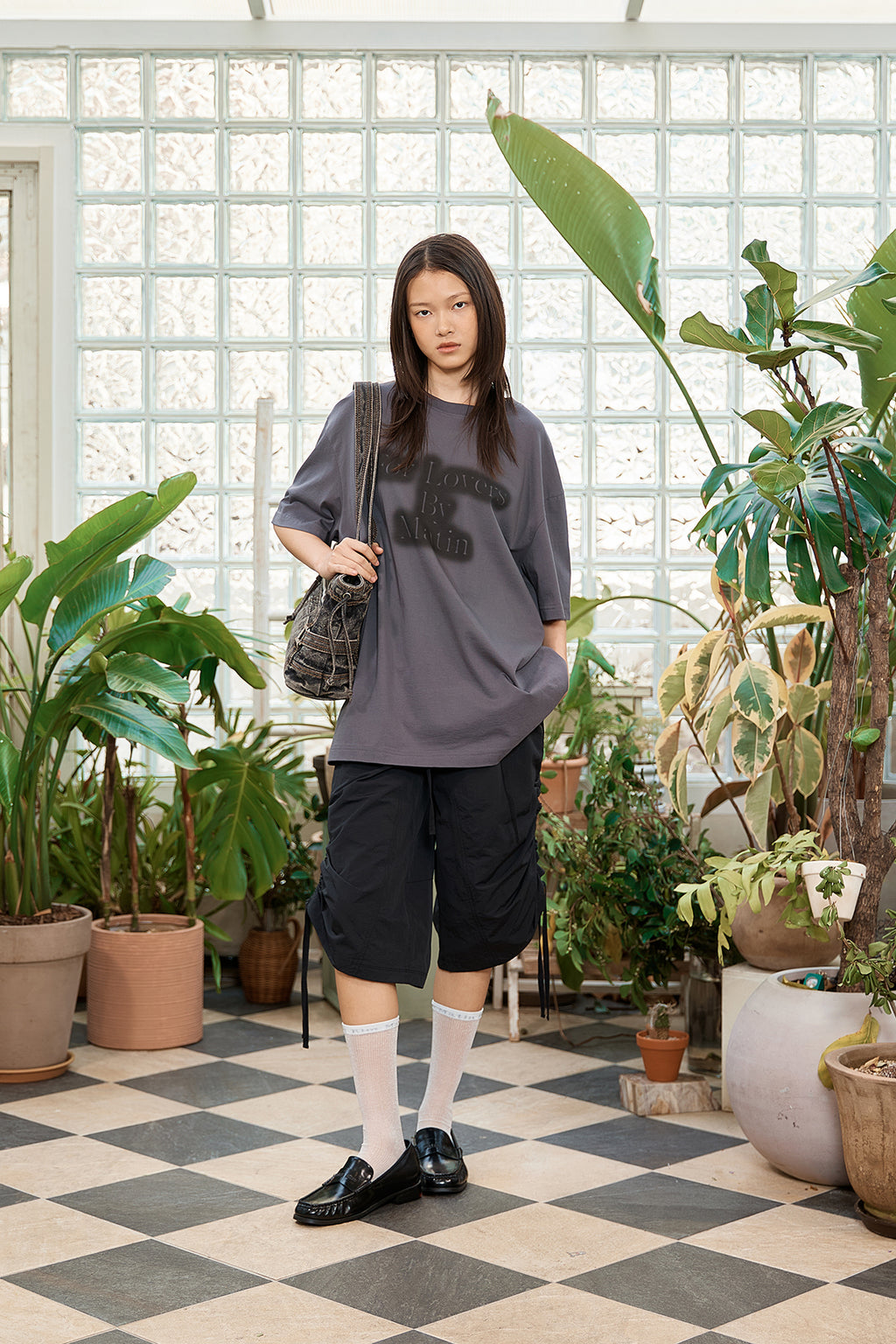 Matin Kim - For Lovers Logo Point Top (Charcoal) product image 7 | TRAB K-Fashion Australia