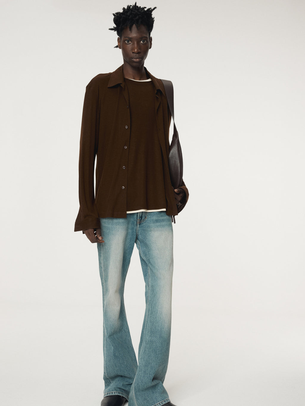 Recto - Layered Wool T-Shirt (Brown) product image 7 | TRAB K-Fashion Australia