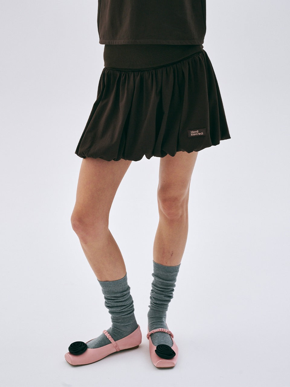 Mardi Mercredi - Volume Mini Skirt (Brown) product image 1 | TRAB K-Fashion Australia