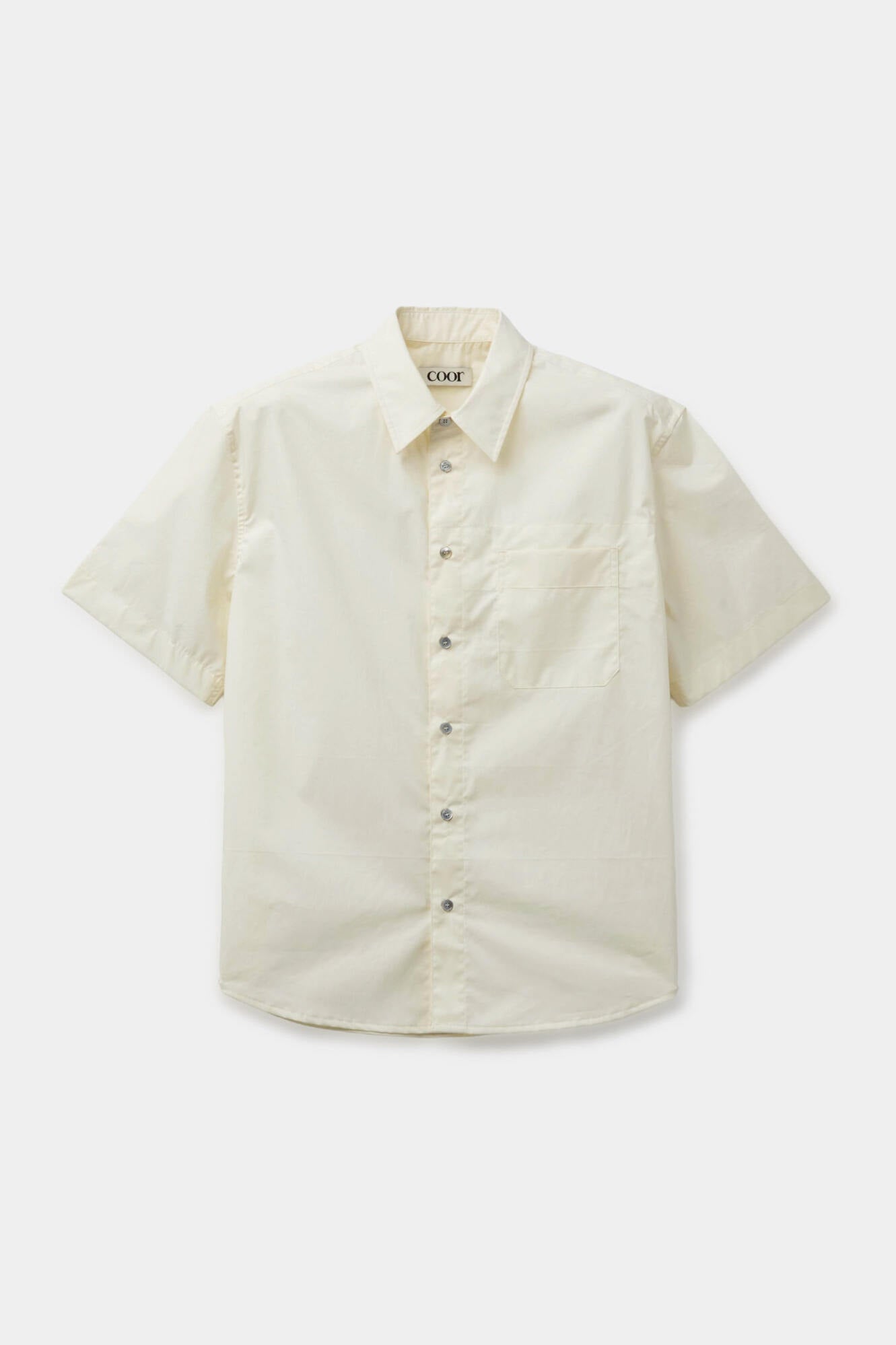 Coor - One Pocket Papery Cotton Half Shirt (Ivory) product image 1 | TRAB K-Fashion Australia