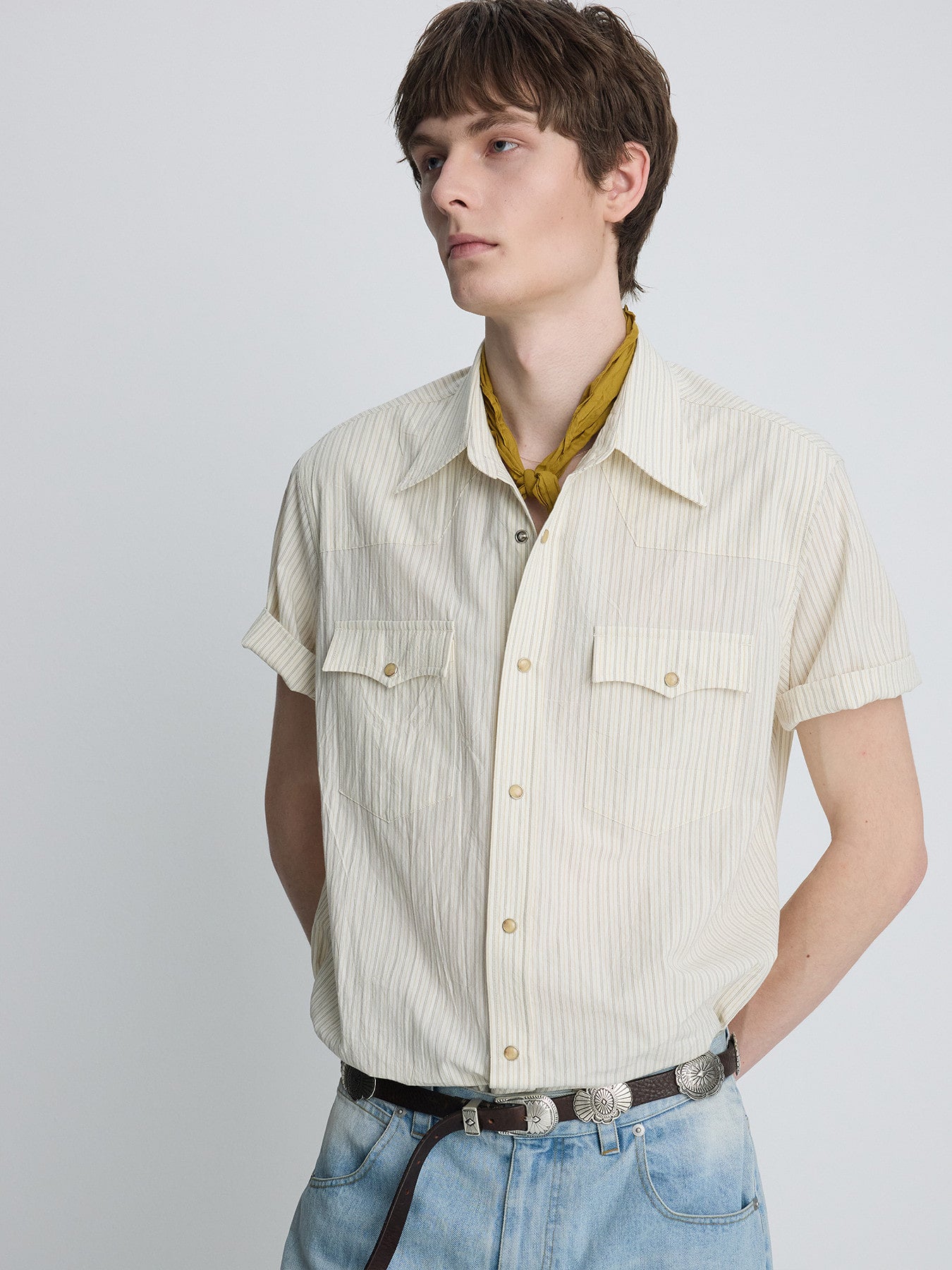 Tonywack - Striped Cotton Western Shirt (Ecru) product image 4 | TRAB K-Fashion Australia