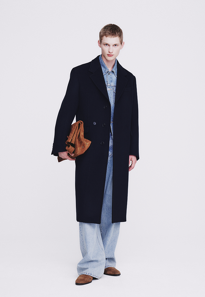 Tonywack - Cashmere Single-Breasted Tailored Wrap Coat (Dark Navy) product image 1 | TRAB K-Fashion Australia