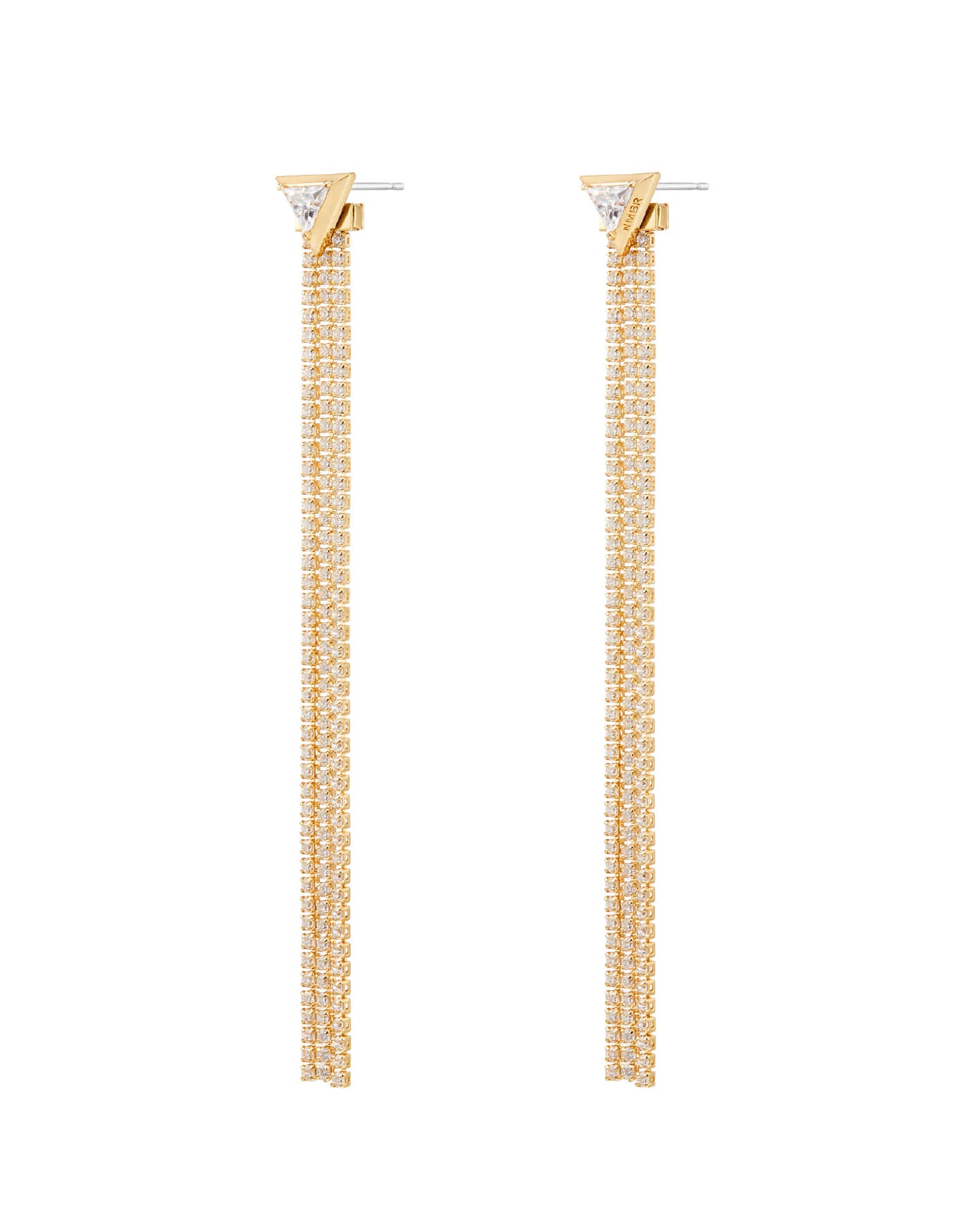 Numbering - Inverted Triangle Earrings with Stone Chain #3191 product image 9 | TRAB K-Fashion Australia