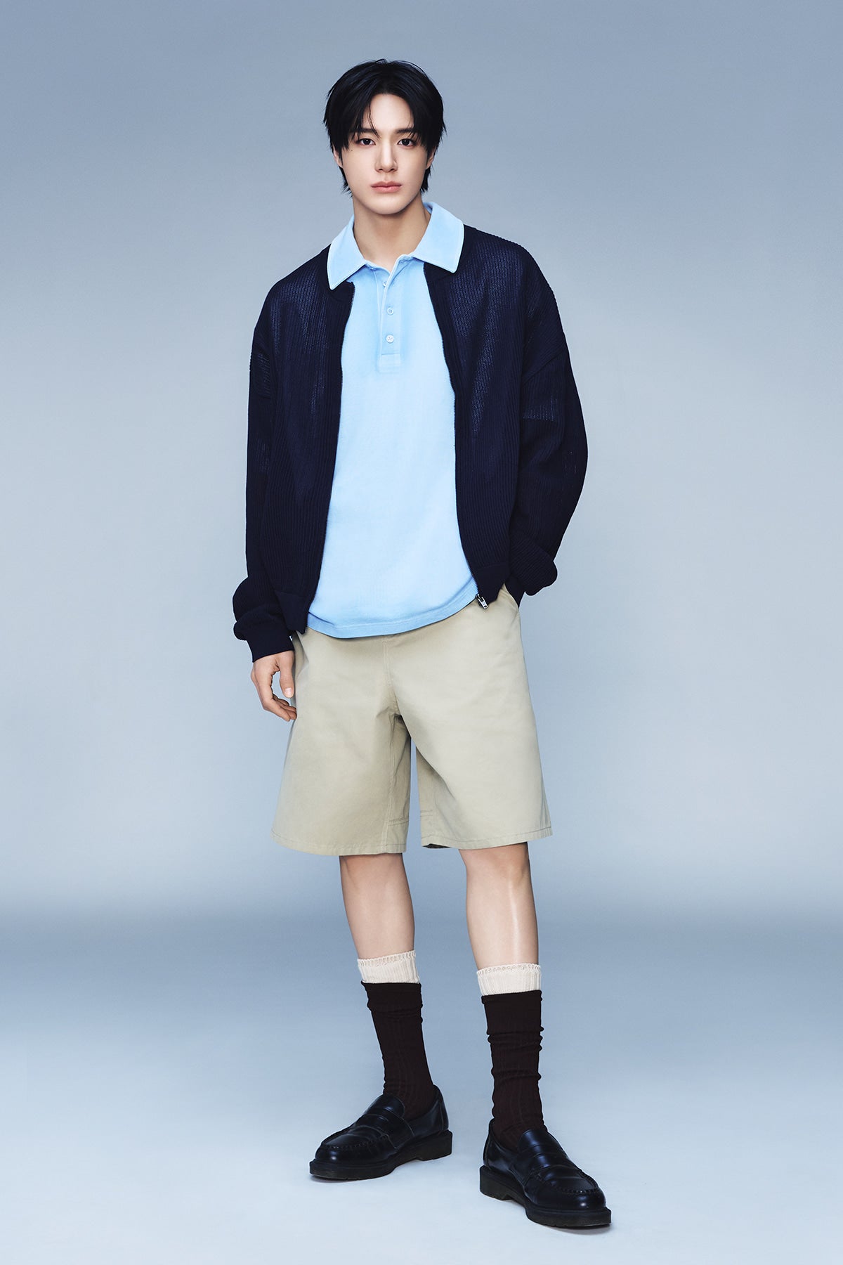 Matin Kim - Curved Seam Bermuda Pants (Beige) product image 1 | TRAB K-Fashion Australia