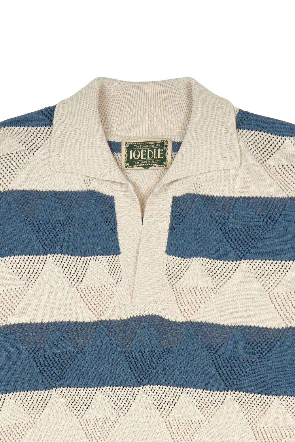 Ioedle - Split Stripe Short Sleeve Knit (Blue) product image 4 | TRAB K-Fashion Australia