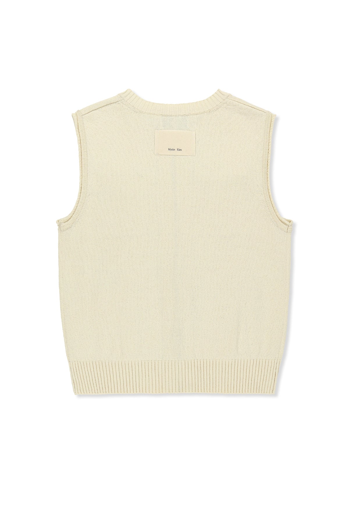 Matin Kim - Pocket Washed Knit Vest (Light Beige) product image 2 | TRAB K-Fashion Australia