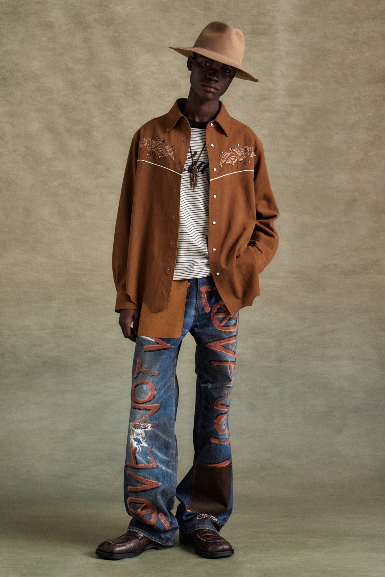 Andersson Bell - Lemmans Faux-Suede Shirts (Tan) product image 2 | TRAB K-Fashion Australia