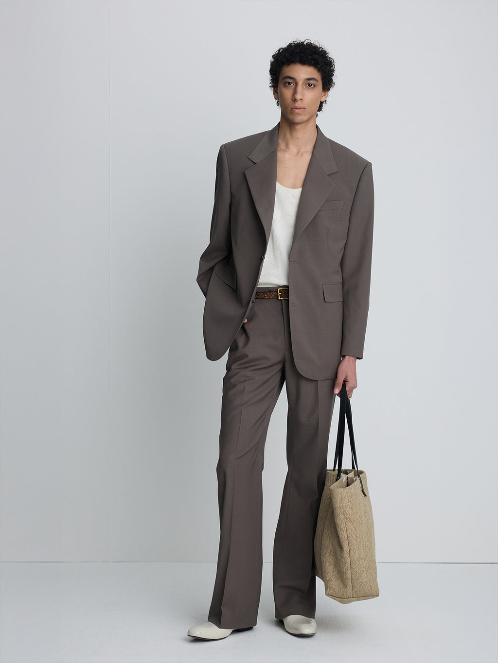 Tonywack - Tropical Wool Relaxed Blazer (Taupe) product image 1 | TRAB K-Fashion Australia
