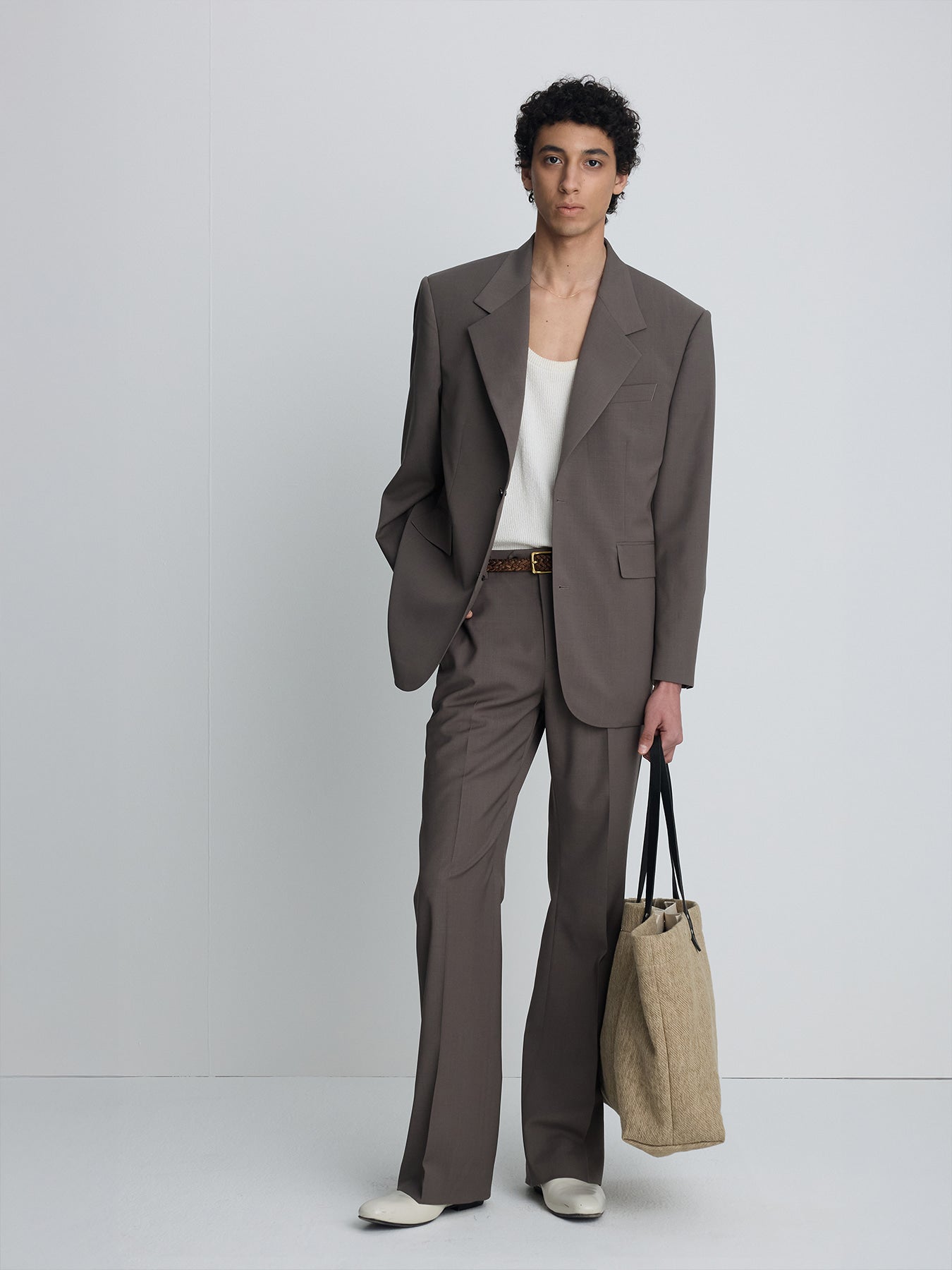 Tonywack - Tropical Wool Relaxed Blazer (Taupe) product image 1 | TRAB K-Fashion Australia