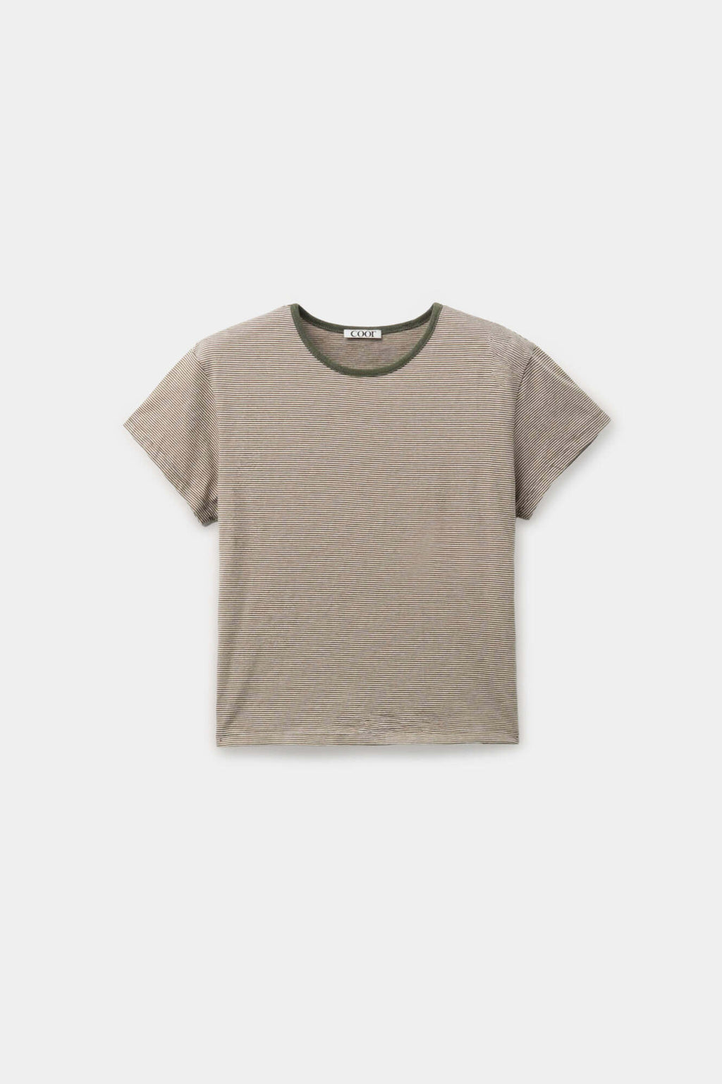 Coor - Striped Crop T-Shirt (Olive Wrap) product image 1 | TRAB K-Fashion Australia