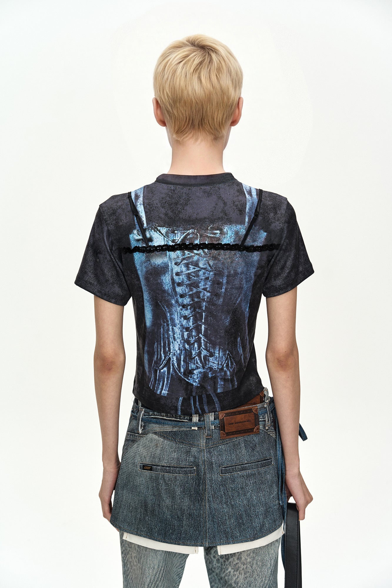 Andersson Bell - Lingerie Trompe-L'oeil Graphic T-Shirt (Charcoal) product image 6 | TRAB K-Fashion Australia