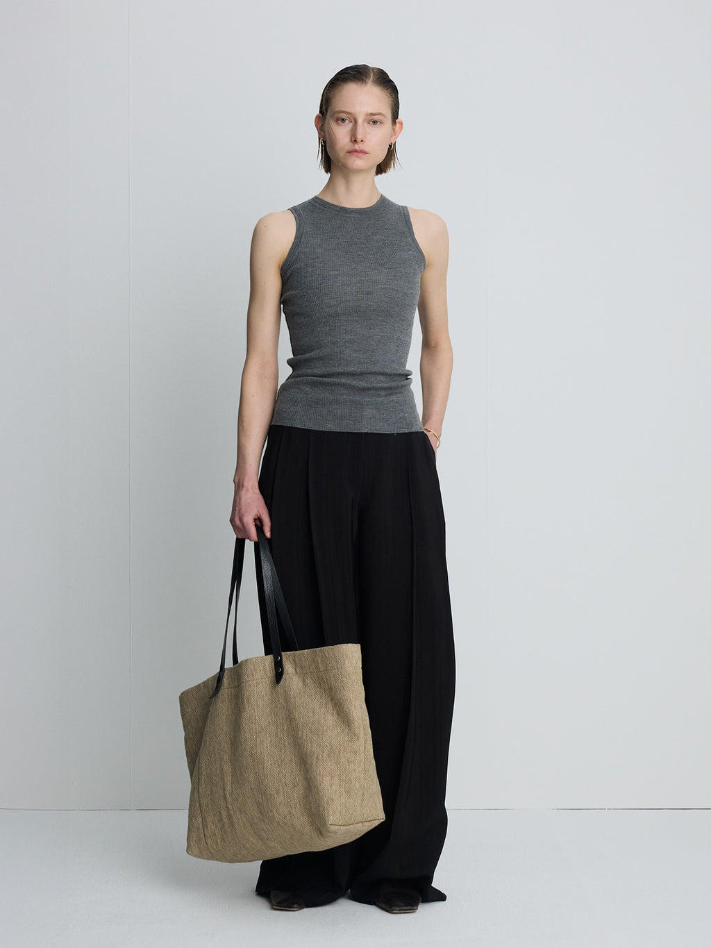 Tonywack - Wool Cashmere Ribbed Tank Top (Dark Grey) product image 7 | TRAB K-Fashion Australia