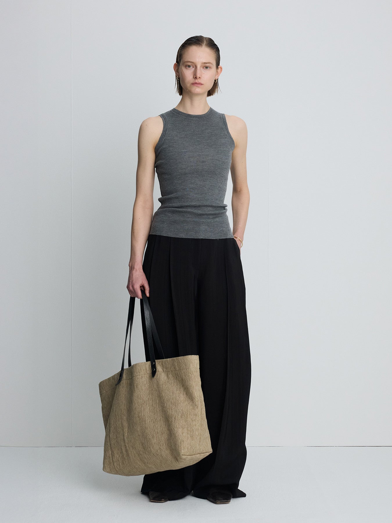 Tonywack - Wool Cashmere Ribbed Tank Top (Dark Grey) product image 7 | TRAB K-Fashion Australia