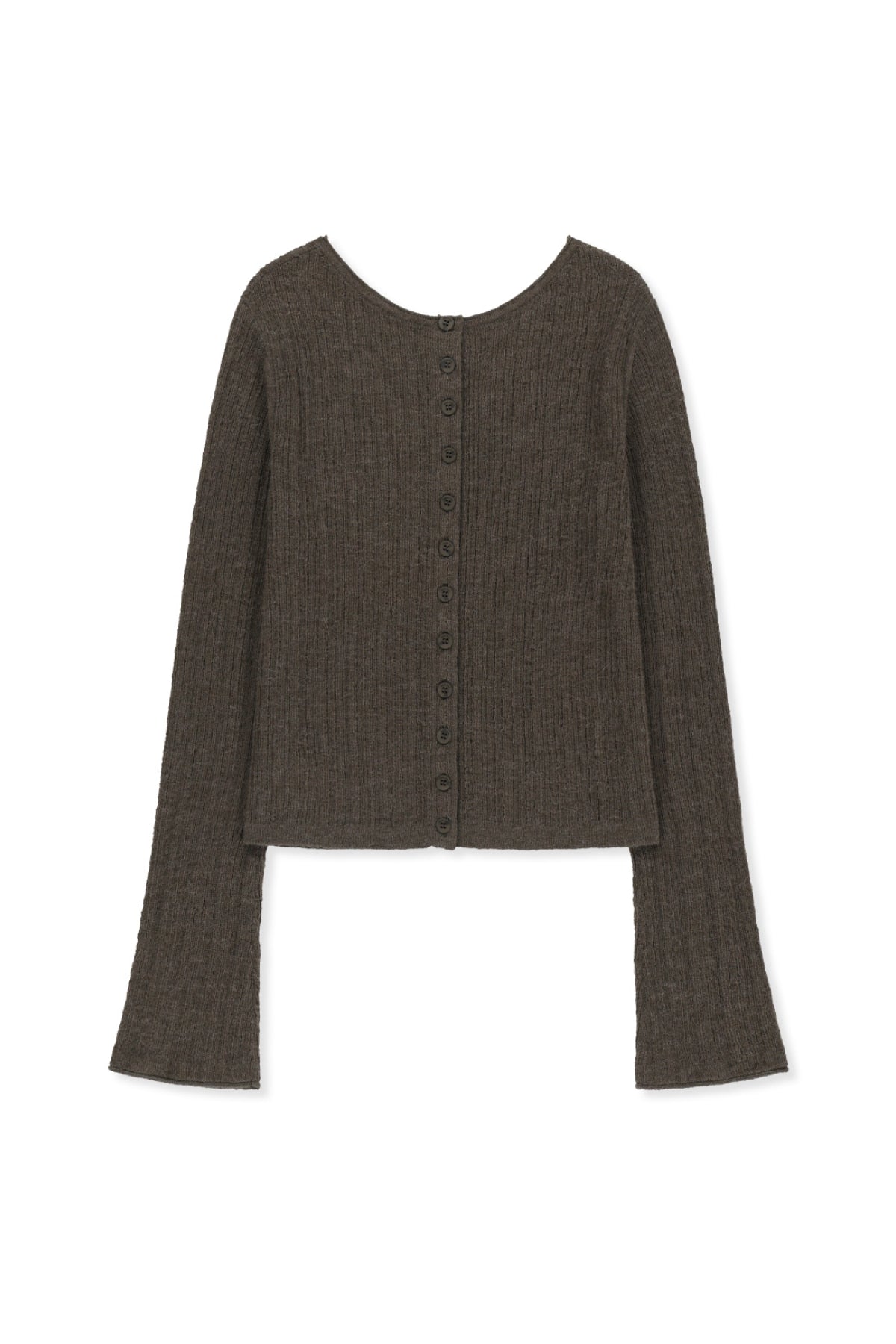Matin Kim - Two Way Texture Knit Top (Khaki Brown) product image 1 | TRAB K-Fashion Australia