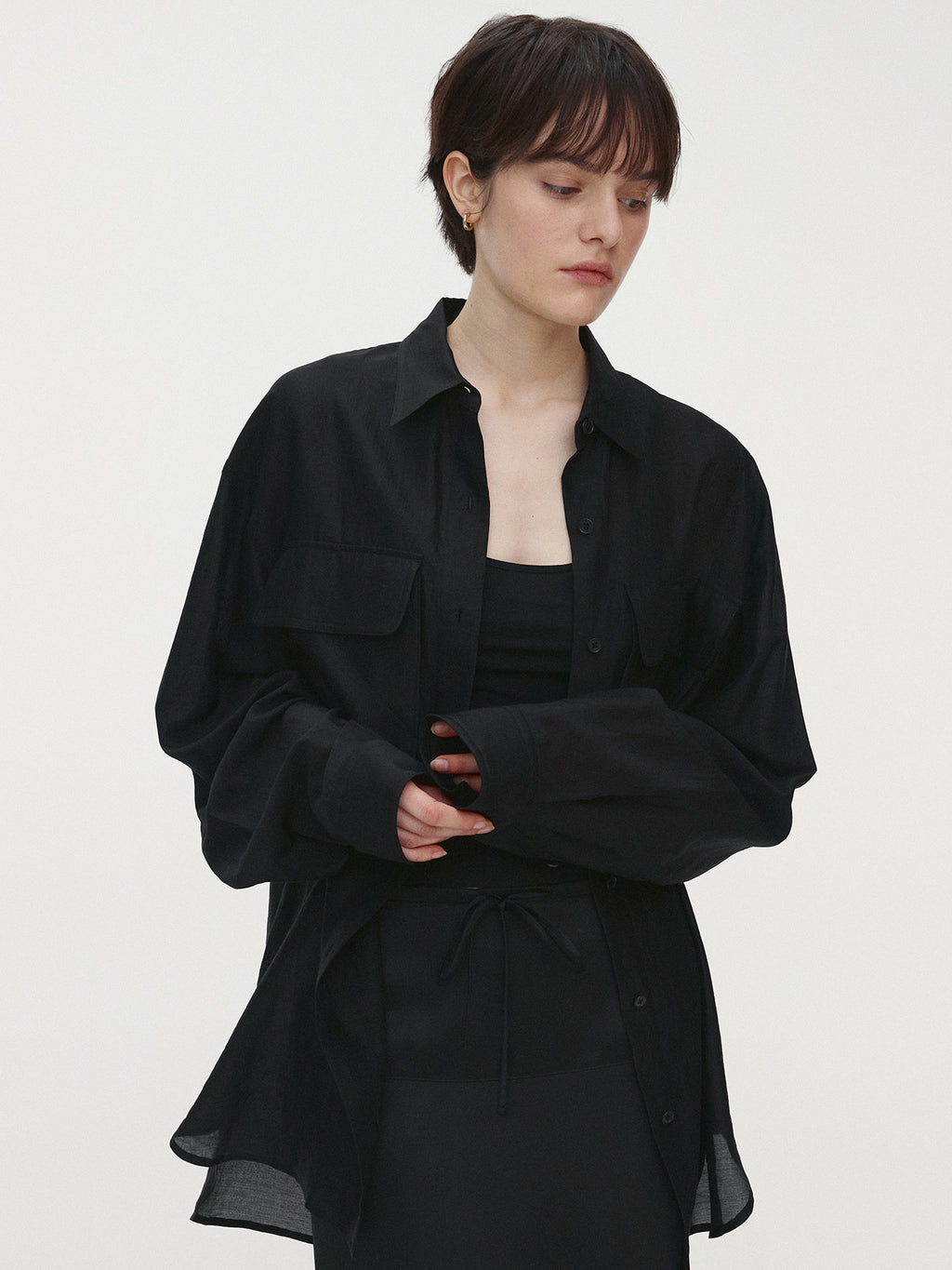 Tonywack - Tencel Oversized Shirt (Black) product image 6 | TRAB K-Fashion Australia