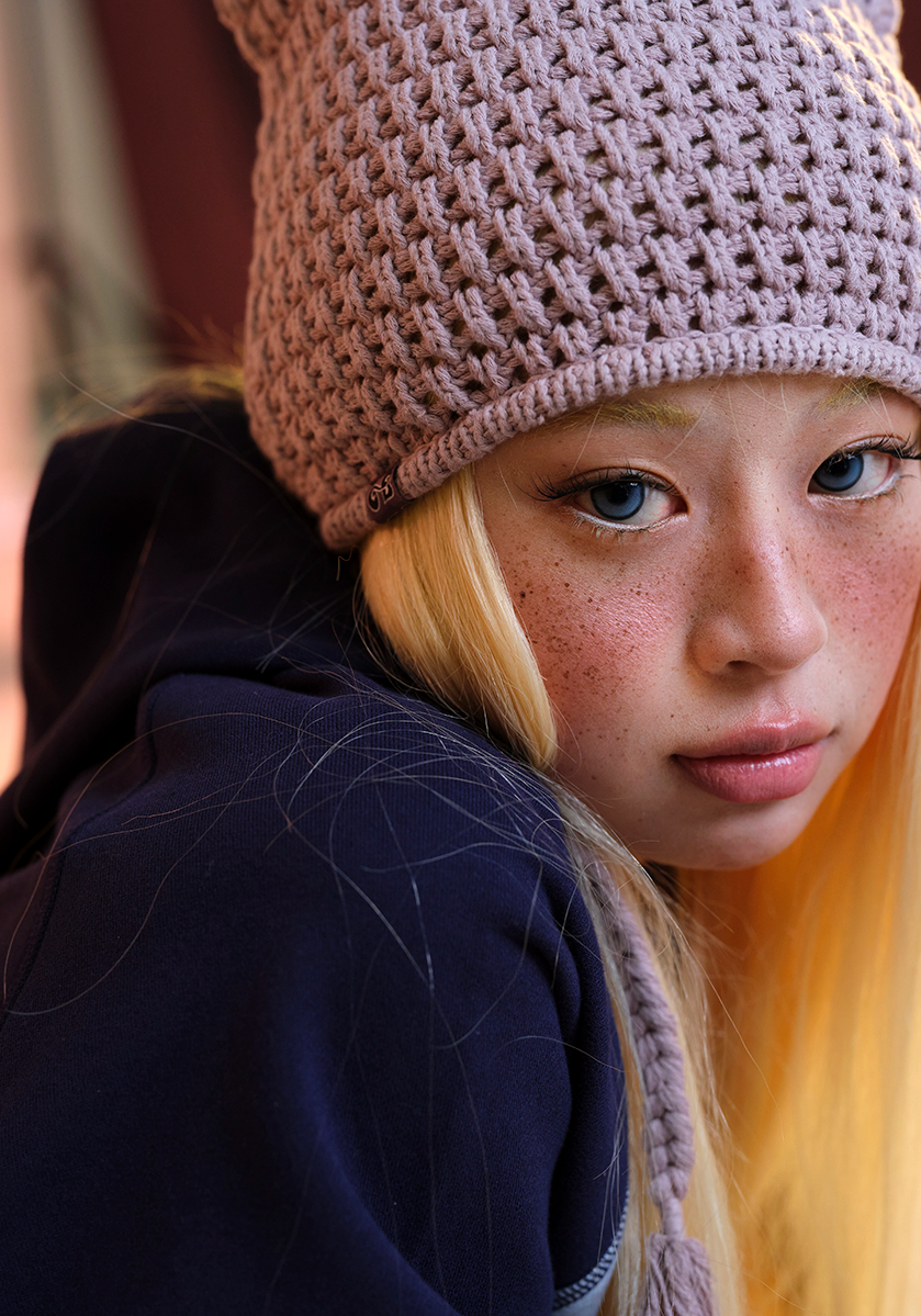 Coyseio - Coyseio X Blythe Cat Twine Beanie (Ash Pink) product image 3 | TRAB K-Fashion Australia