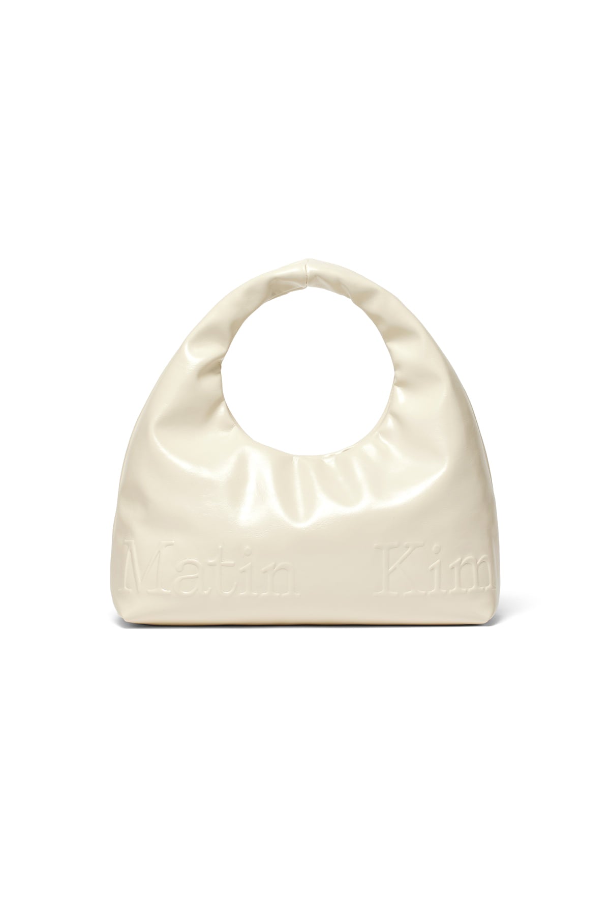 Matin Kim - Embossed Logo Leather Mini Tote Bag (Ivory) product image 1 | TRAB K-Fashion Australia