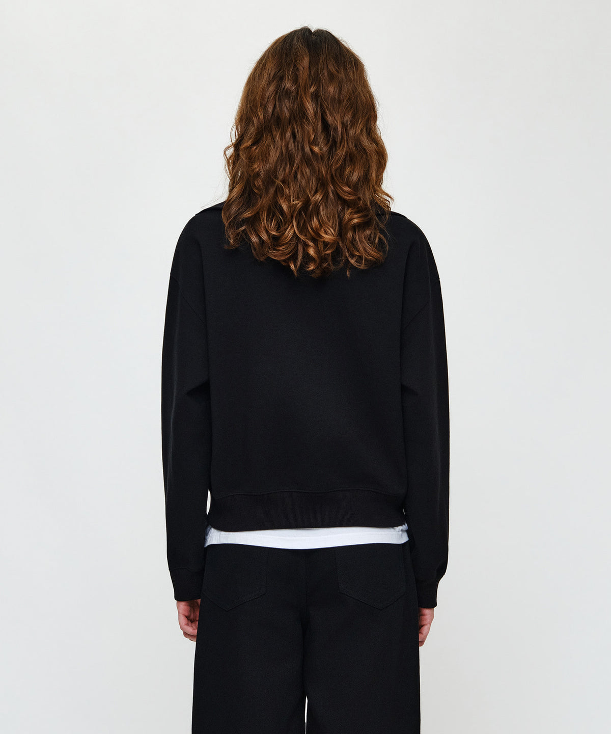 Marithe & Francois Girbaud - Micro Classic Logo Quarter Zipup Sweatshirt (Black) product image 3 | TRAB K-Fashion Australia