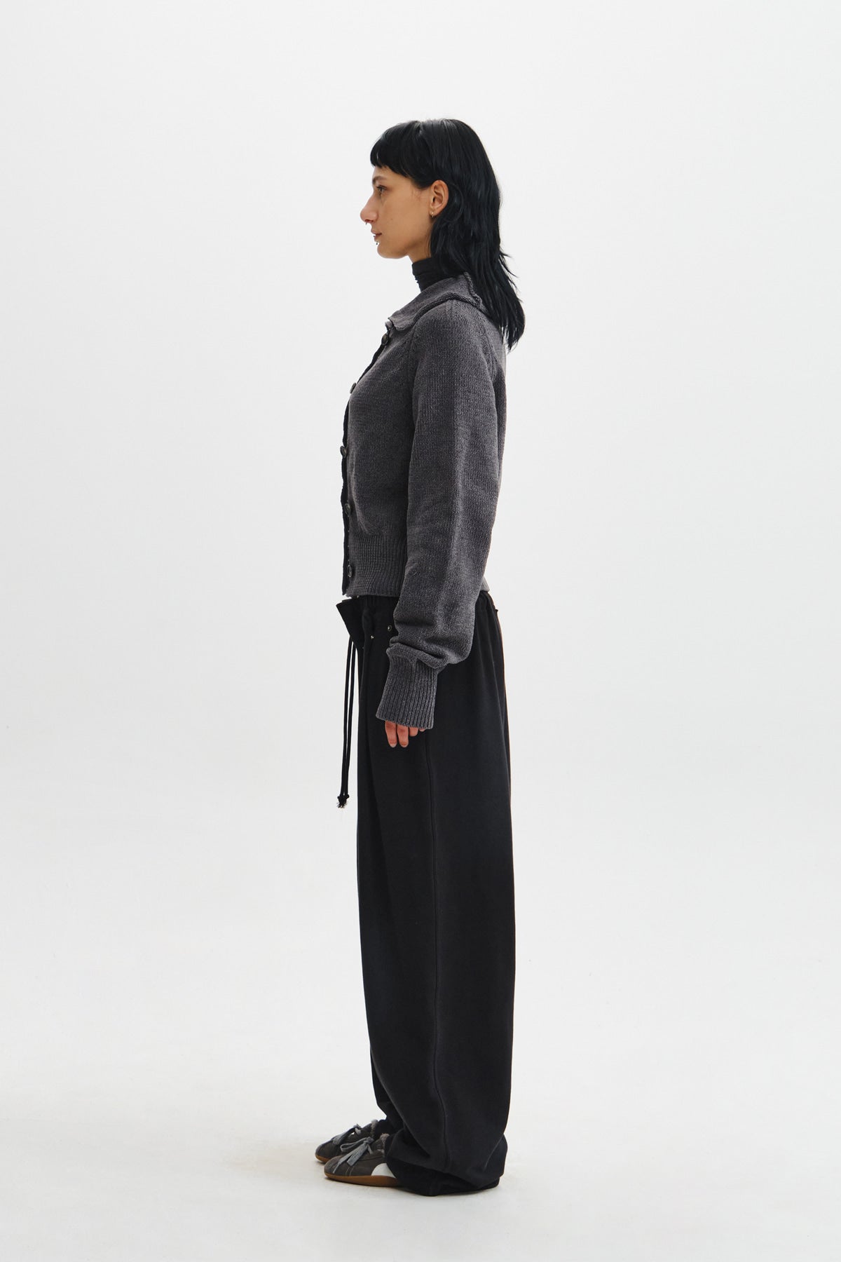 Matin Kim - Snap Tuck Washed Sweatpants (Black) product image 7 | TRAB K-Fashion Australia