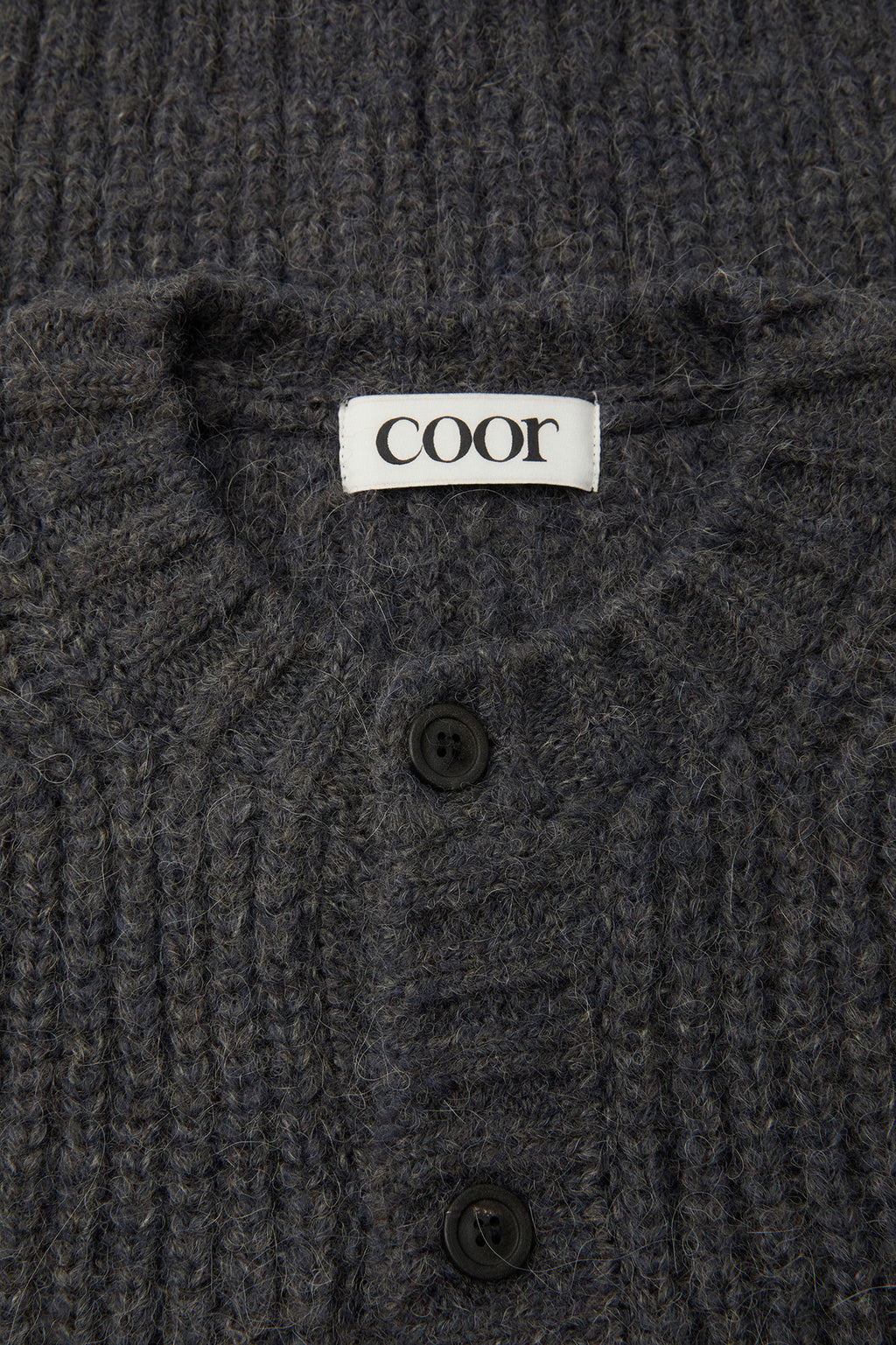 Coor - Hairy Button Up Round Cropped Cardigan (Charcoal) product image 5 | TRAB K-Fashion Australia