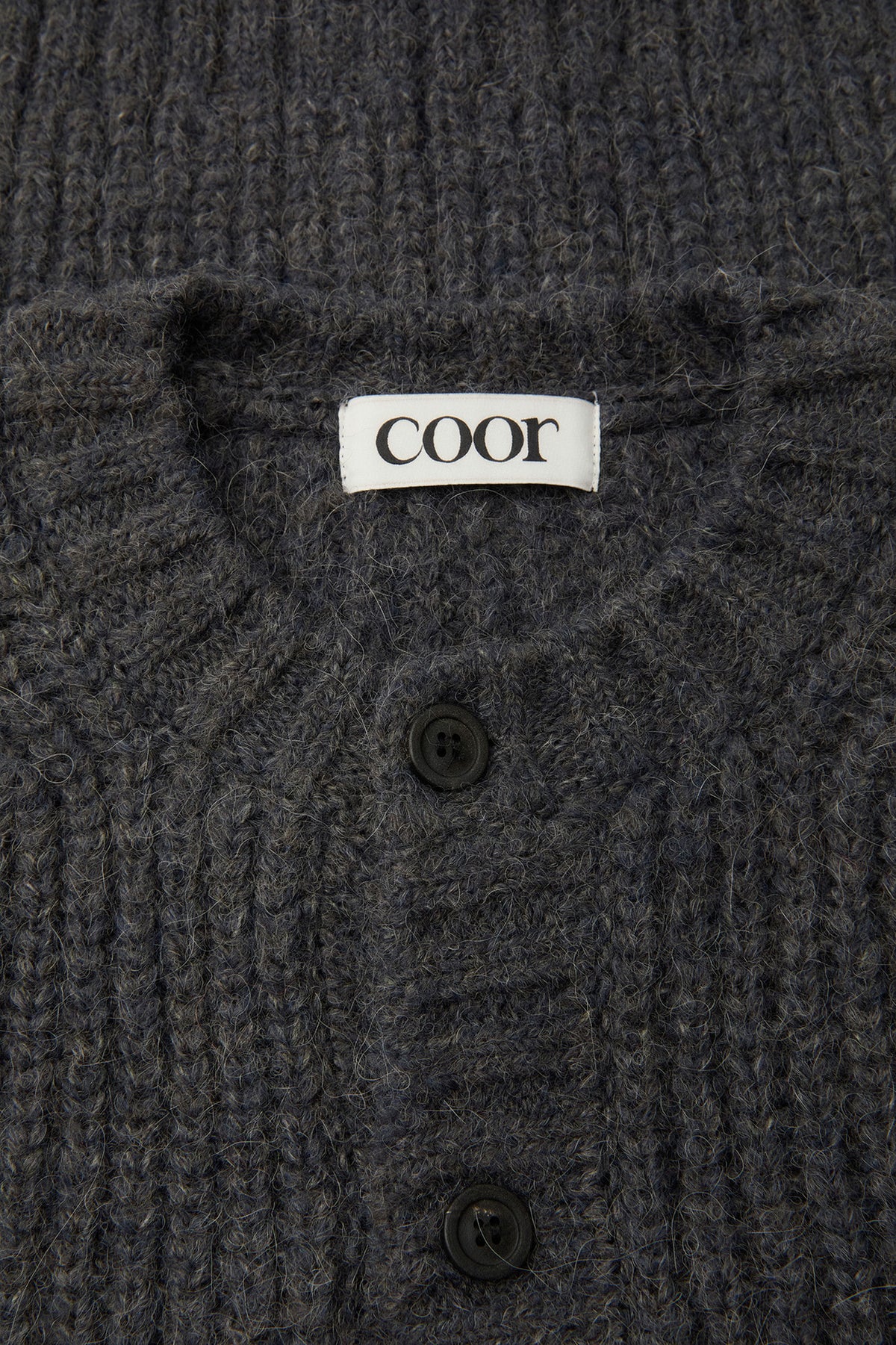 Coor - Hairy Button Up Round Cropped Cardigan (Charcoal) product image 5 | TRAB K-Fashion Australia