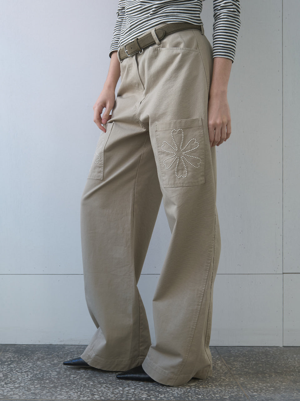 Kijun - Clover Pocket Pants (Sand) product image 7 | TRAB K-Fashion Australia