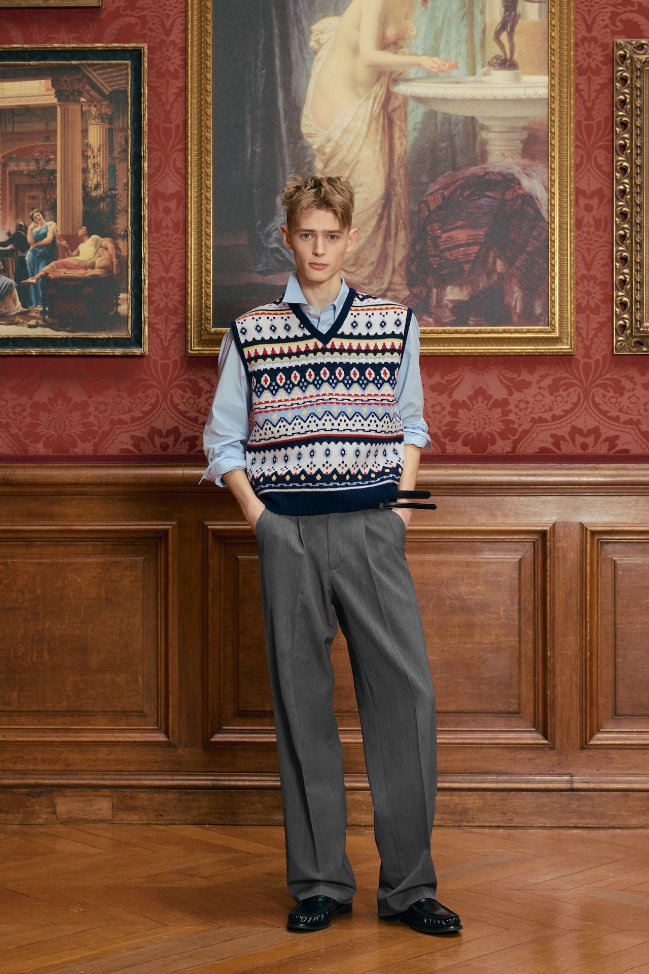 STU - Crease Double Belt Slacks (Mid Grey) product image 13 | TRAB K-Fashion Australia
