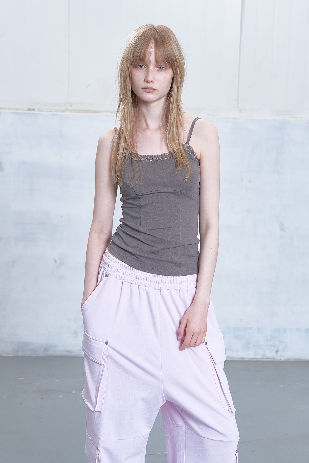 Deinet - Lace Curve Cami Top (Brown) product image 6 | TRAB K-Fashion Australia
