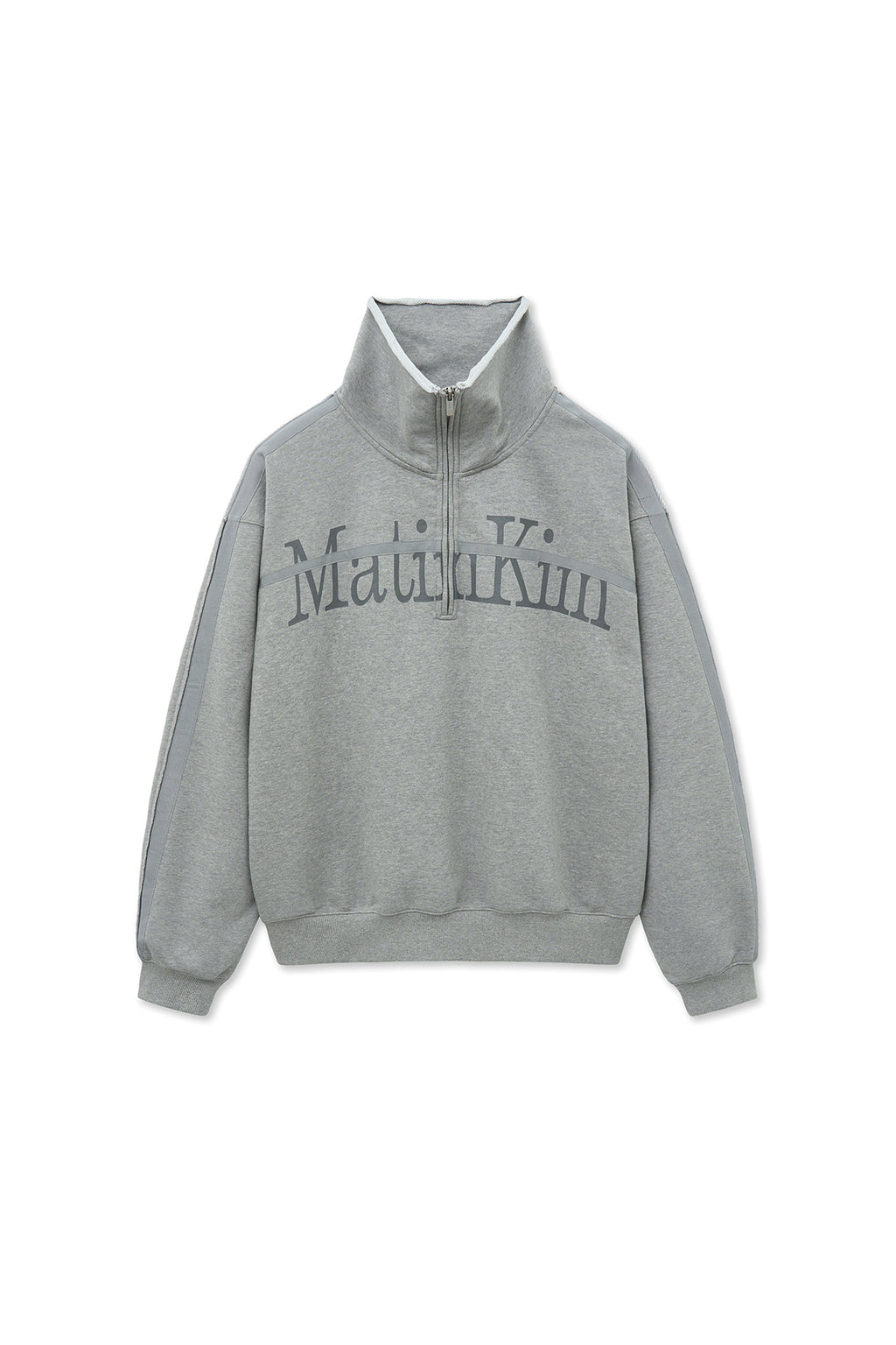 Matin Kim - Cut Out Half Zip Sweatshirt (Grey) product image 3 | TRAB K-Fashion Australia