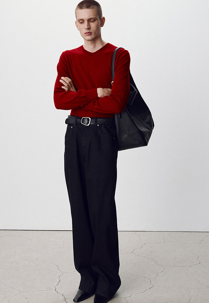 Tonywack - Pure Cashmere V-Neck Sweater (Red) product image 1 | TRAB K-Fashion Australia