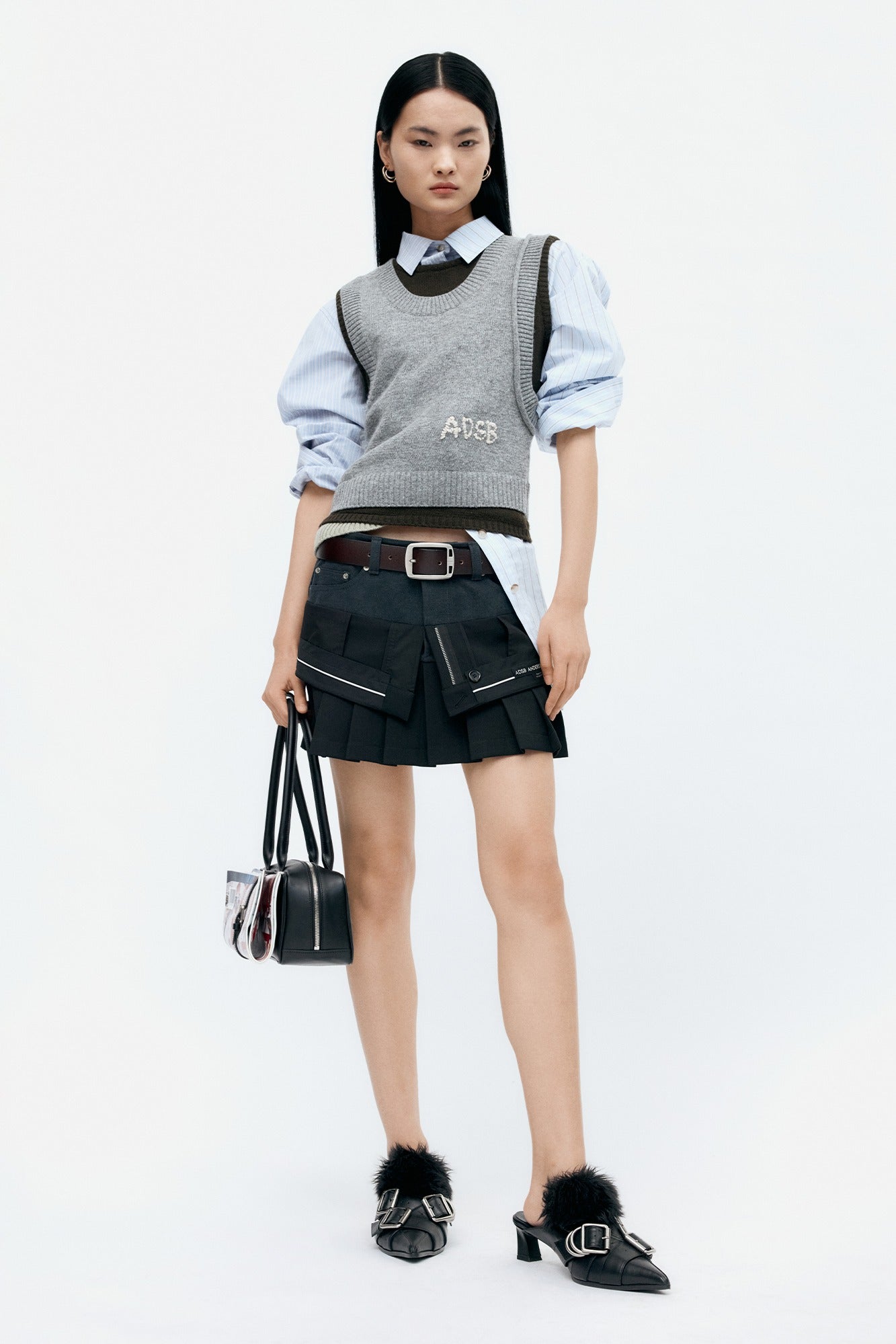 Andersson Bell - Inside Out Pleats Skirt (Black) product image 1 | TRAB K-Fashion Australia