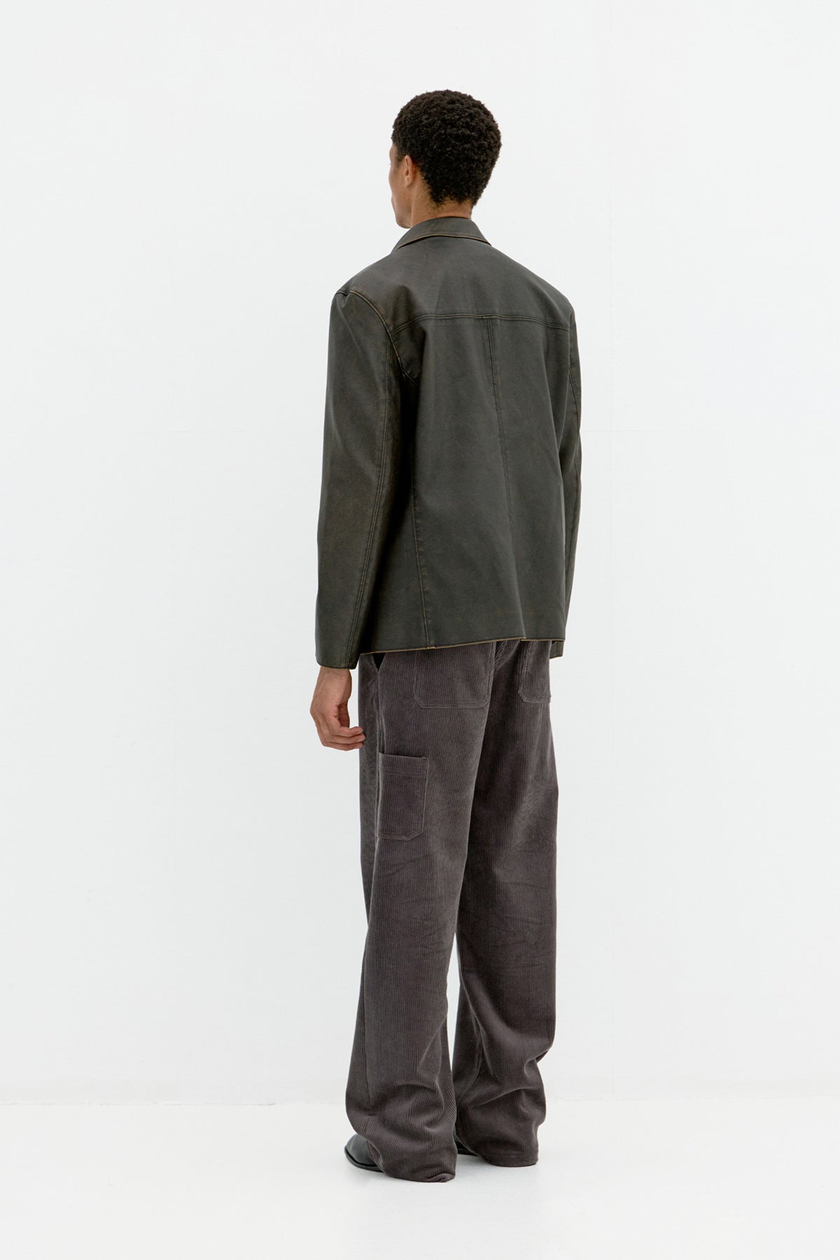 Coor - Washed Fake Leather Blazer (Washed Brown) product image 4 | TRAB K-Fashion Australia
