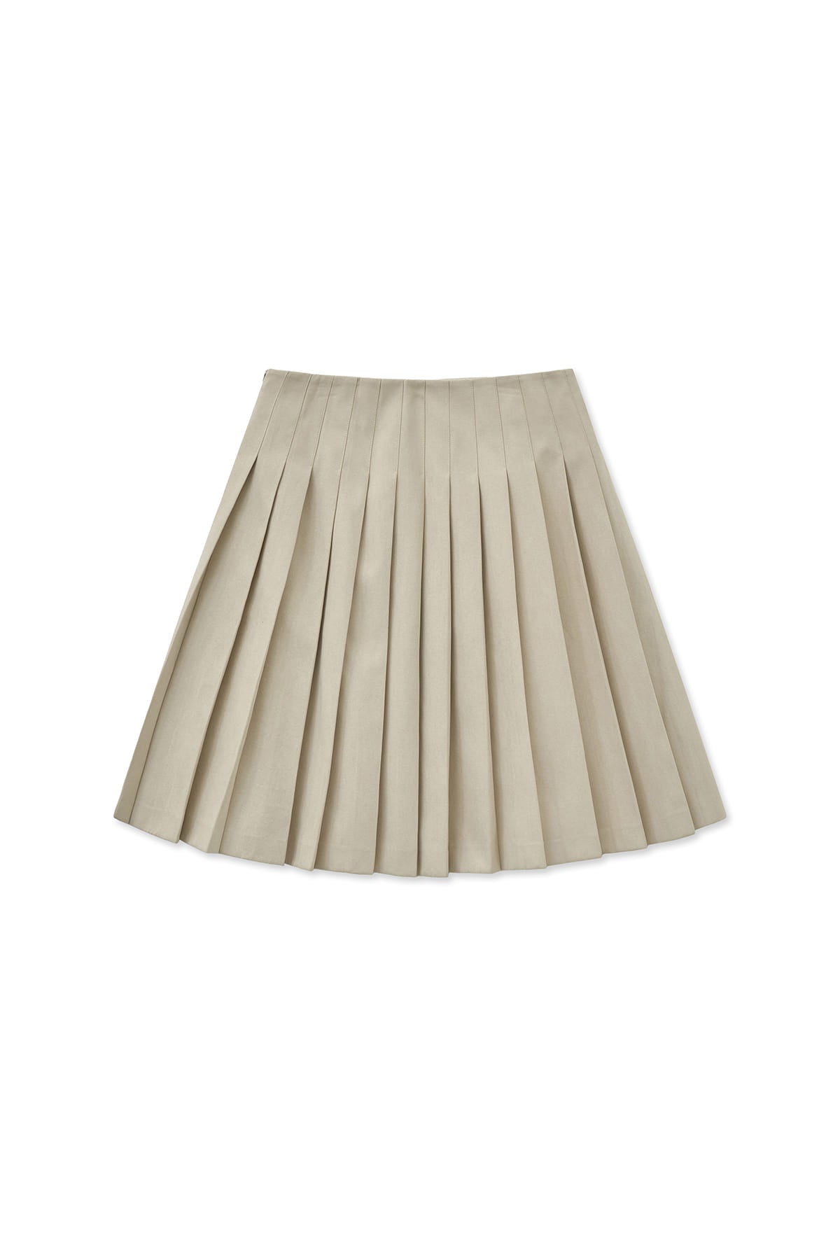 Matin Kim - Side Zipper Pleats Midi Skirt (Light Beige) product image 2 | TRAB K-Fashion Australia