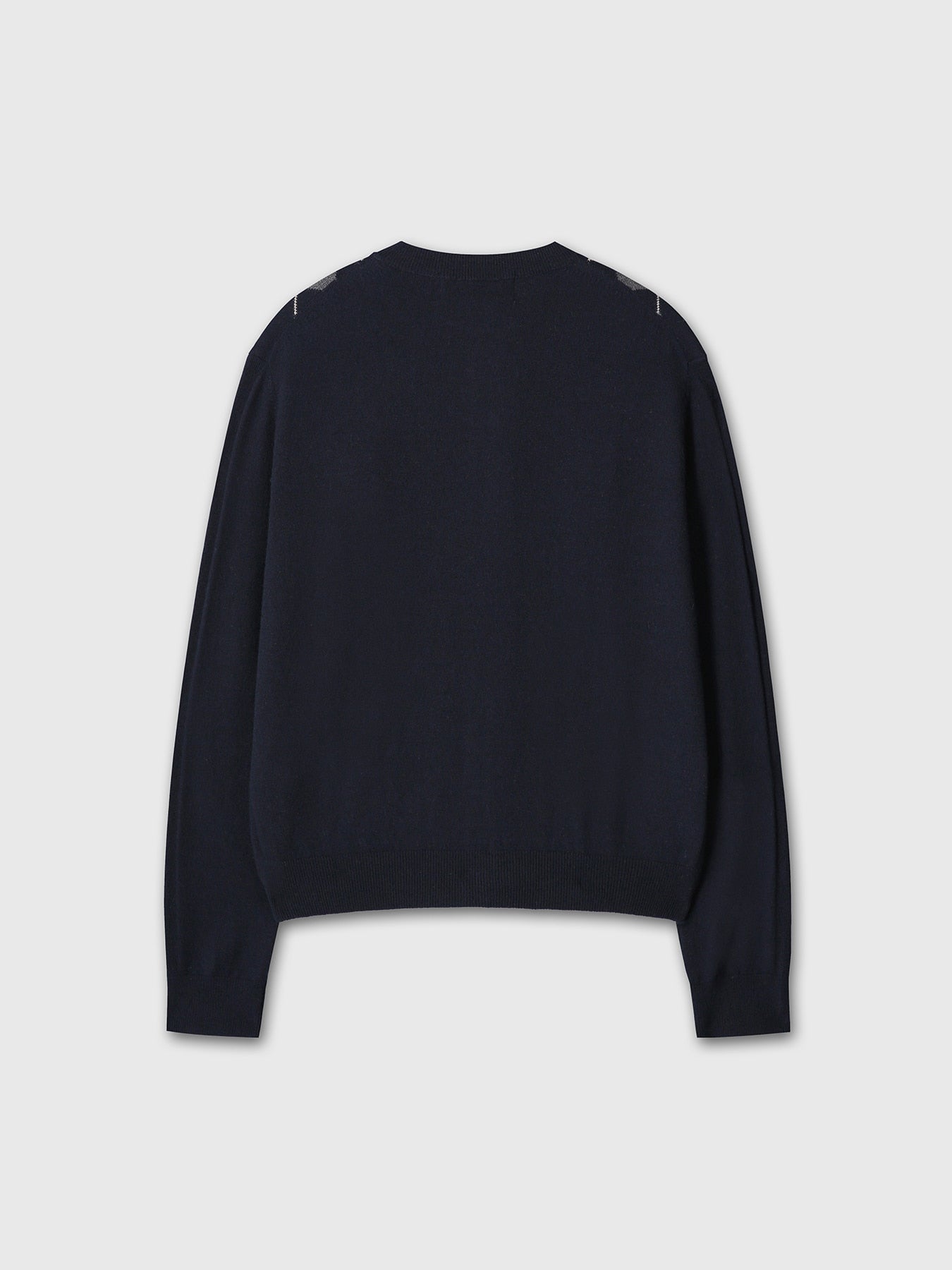 Tonywack - Merino Wool Argyle Cardigan (Navy/Grey) product image 9 | TRAB K-Fashion Australia
