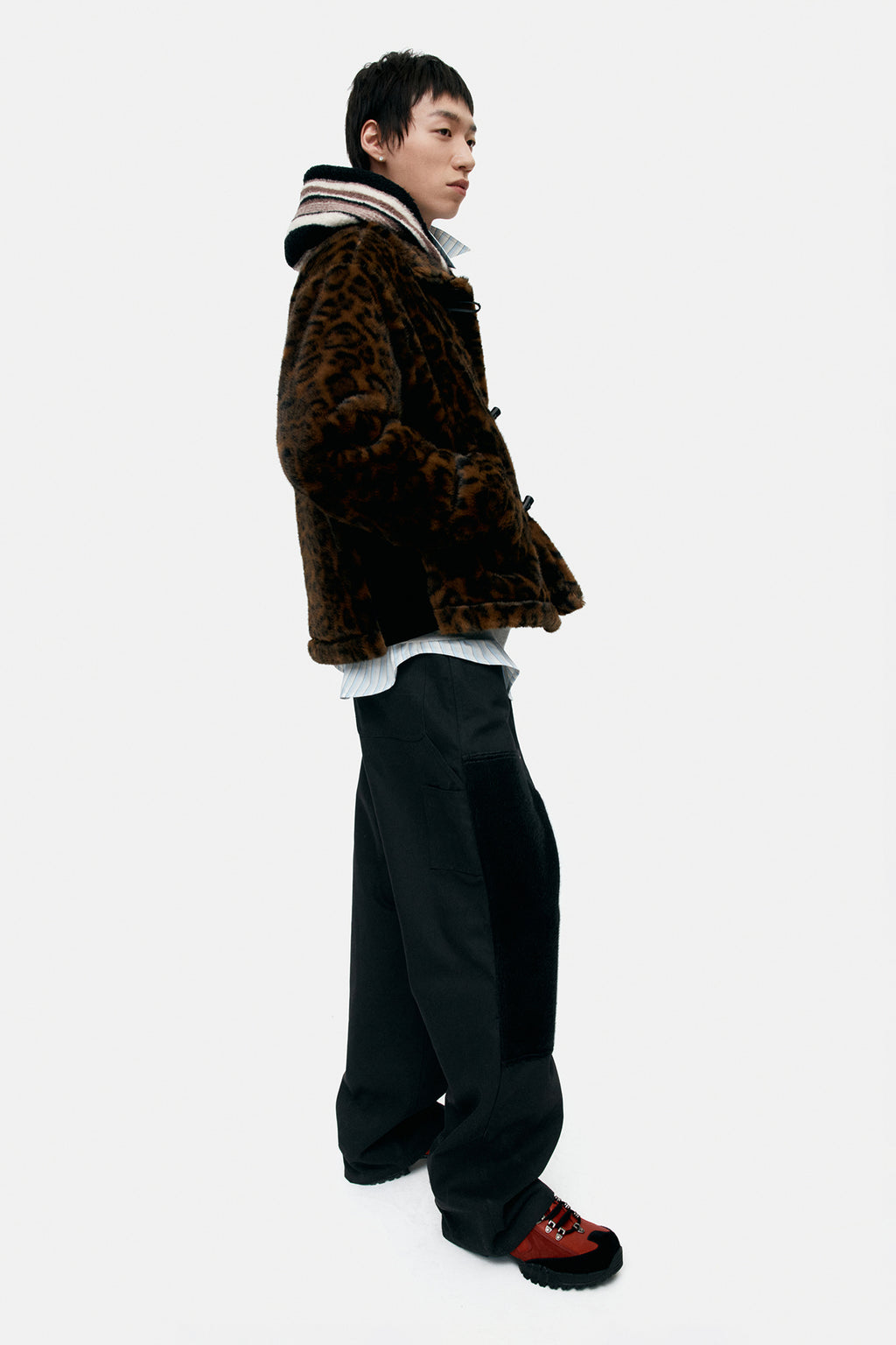 Andersson Bell - Unisex Leopard Fur Duffle Jacket (Brown) product image 12 | TRAB K-Fashion Australia