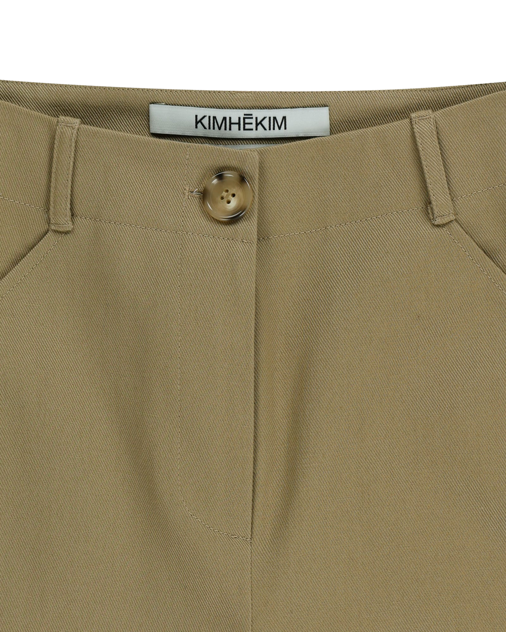 Kimhe Kim - Bicolor Logo Printed Rolled Up Pants (Beige) product image 9 | TRAB K-Fashion Australia