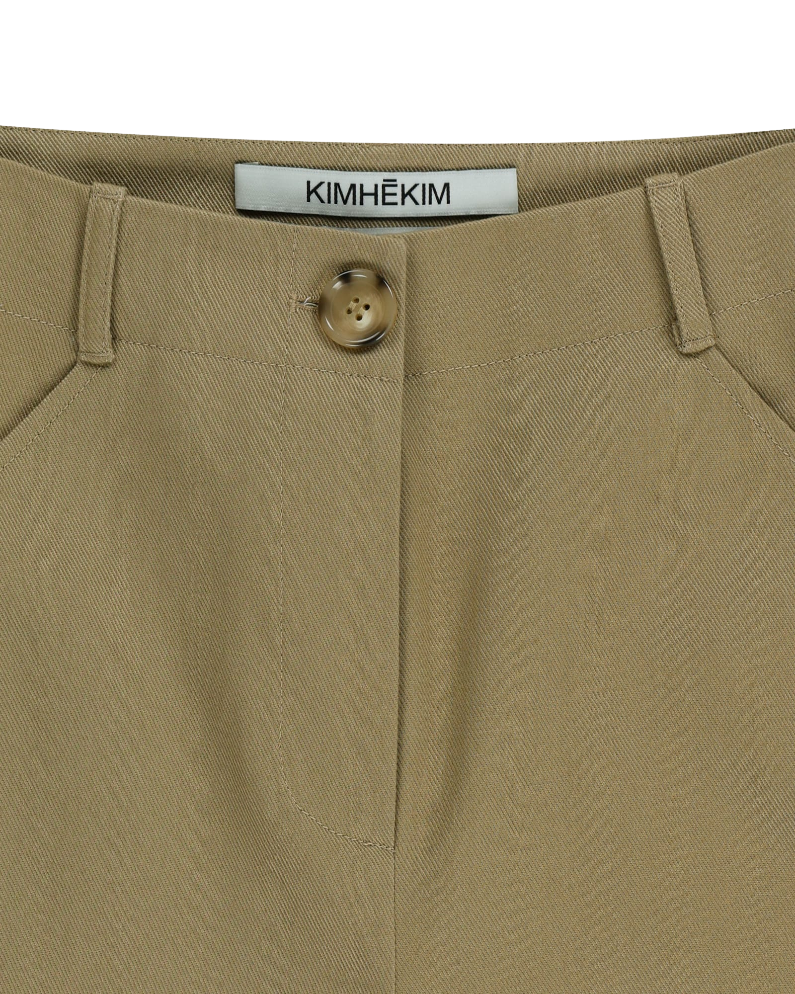 Kimhe Kim - Bicolor Logo Printed Rolled Up Pants (Beige) product image 9 | TRAB K-Fashion Australia