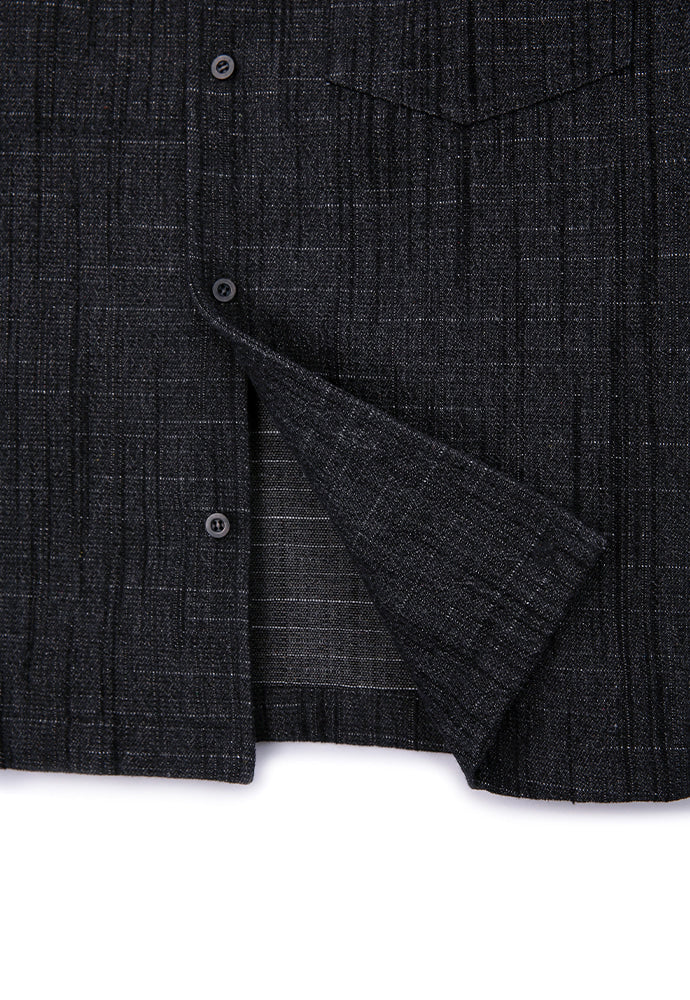 Tonywack - Washed Slub Denim Half Sleeve Shirt (Faded Black) product image 10 | TRAB K-Fashion Australia