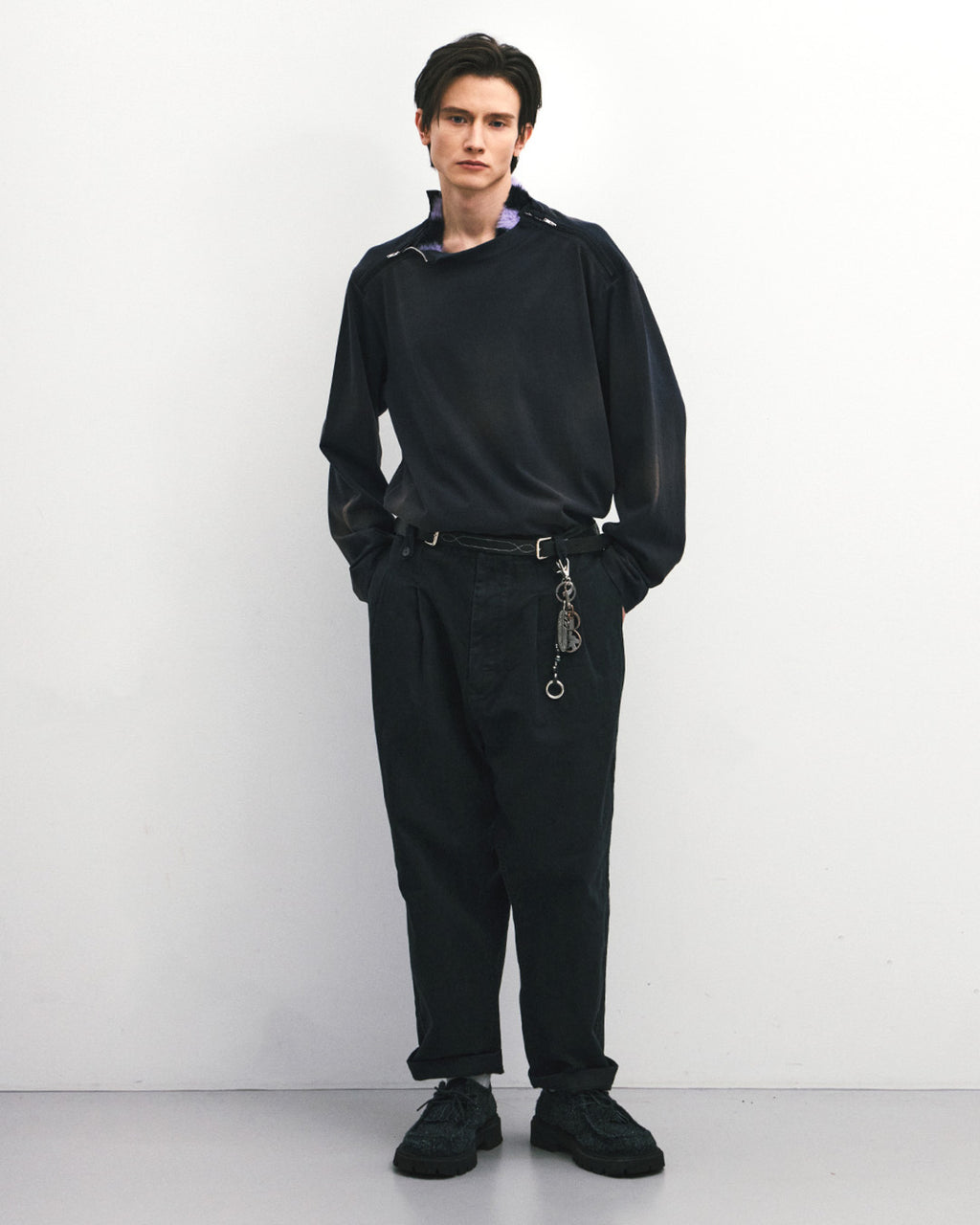 Eastlogue - Army Double Zip L.s T-shirts (D.navy) product image 1 | TRAB K-Fashion Australia