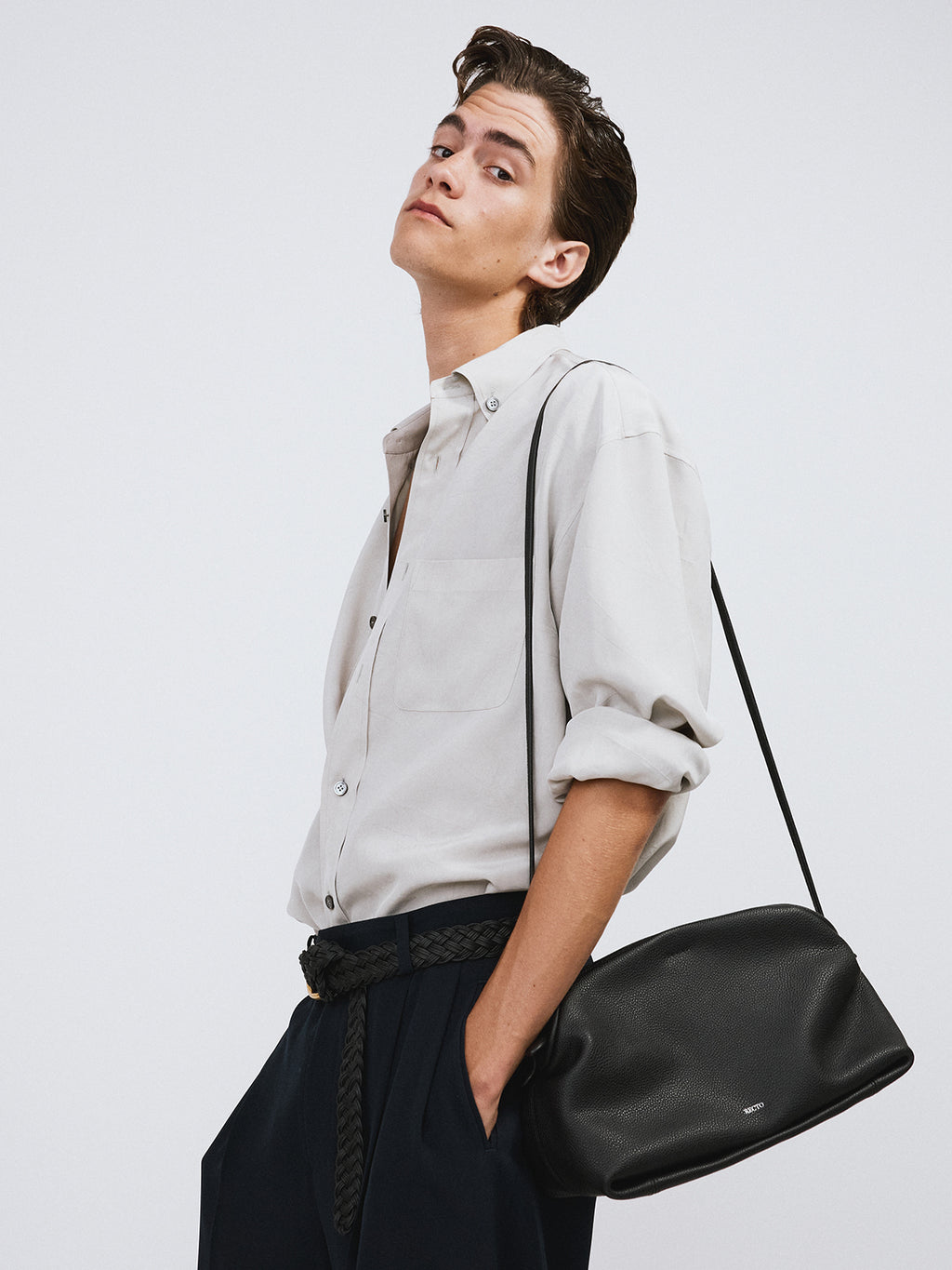 Recto - Wrinkled Fluid Shirt (Light Taupe) product image 4 | TRAB K-Fashion Australia